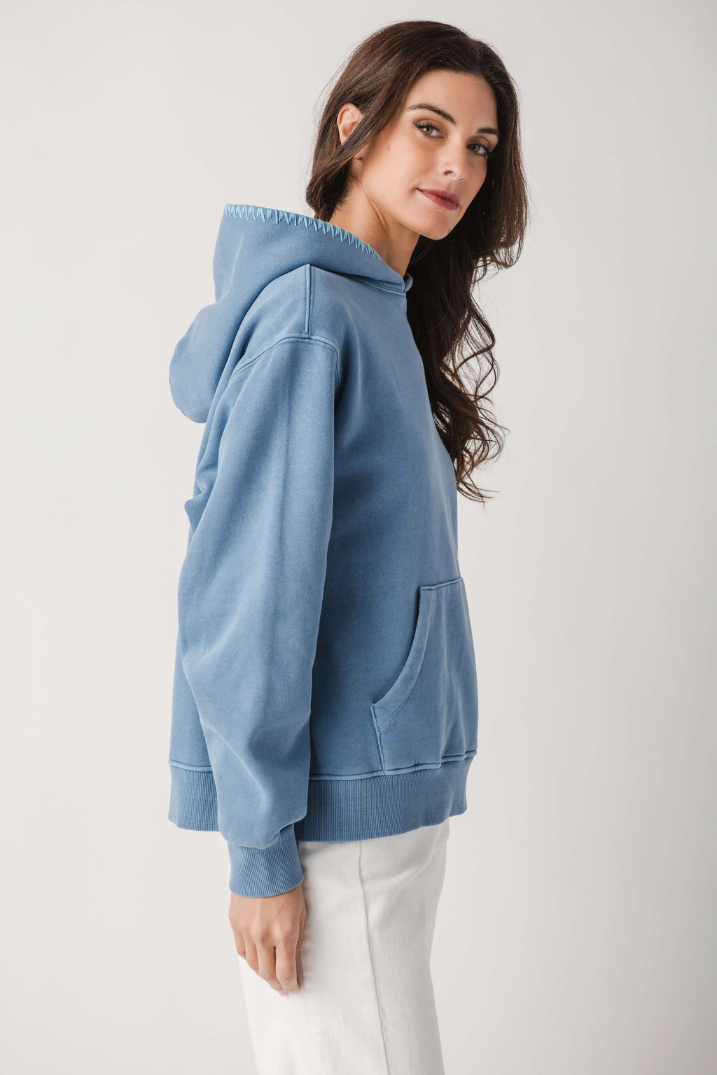 Vintage Havana Stitching Detail Hoodie
