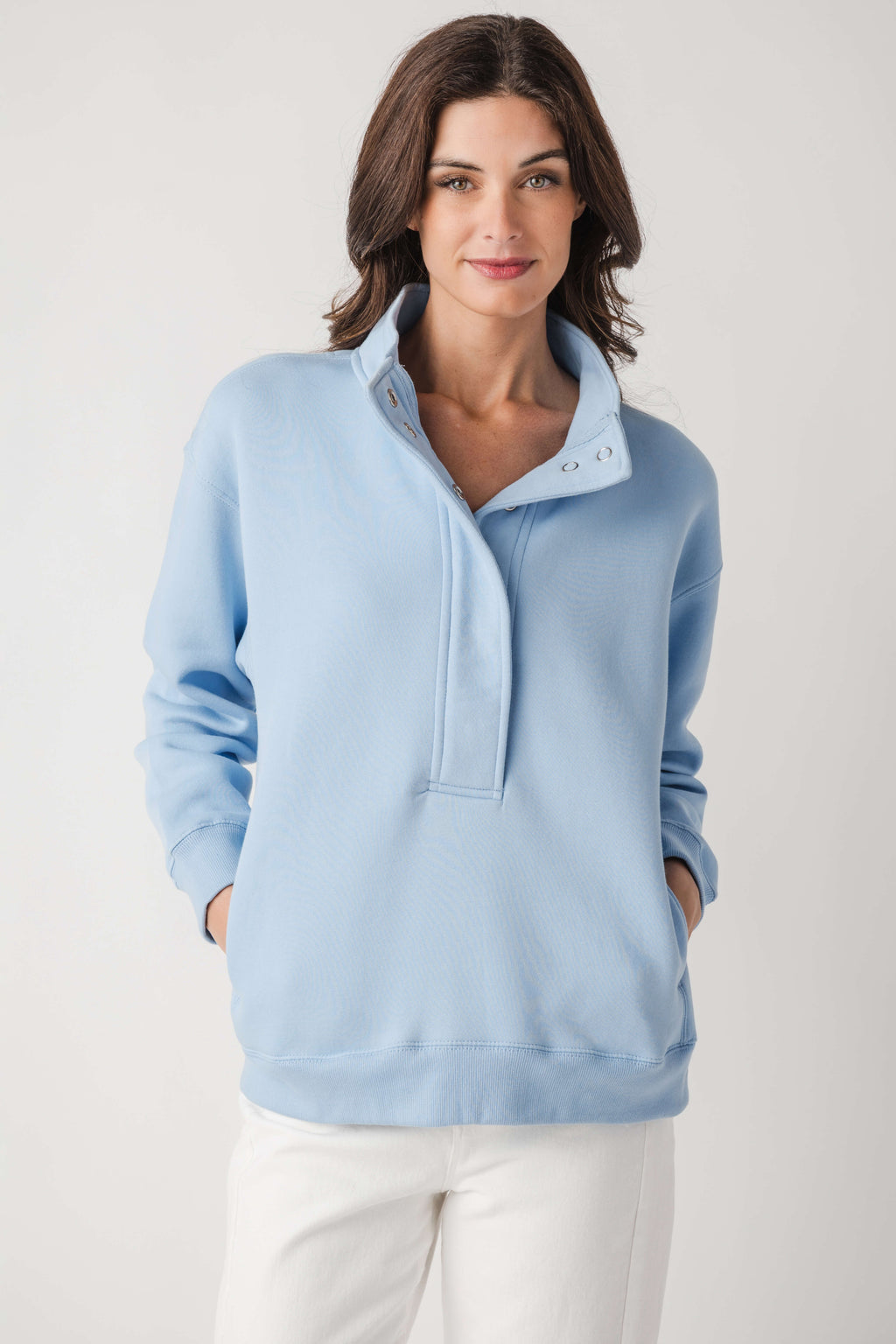 Ocean Drive Snap Polo Sweatshirt