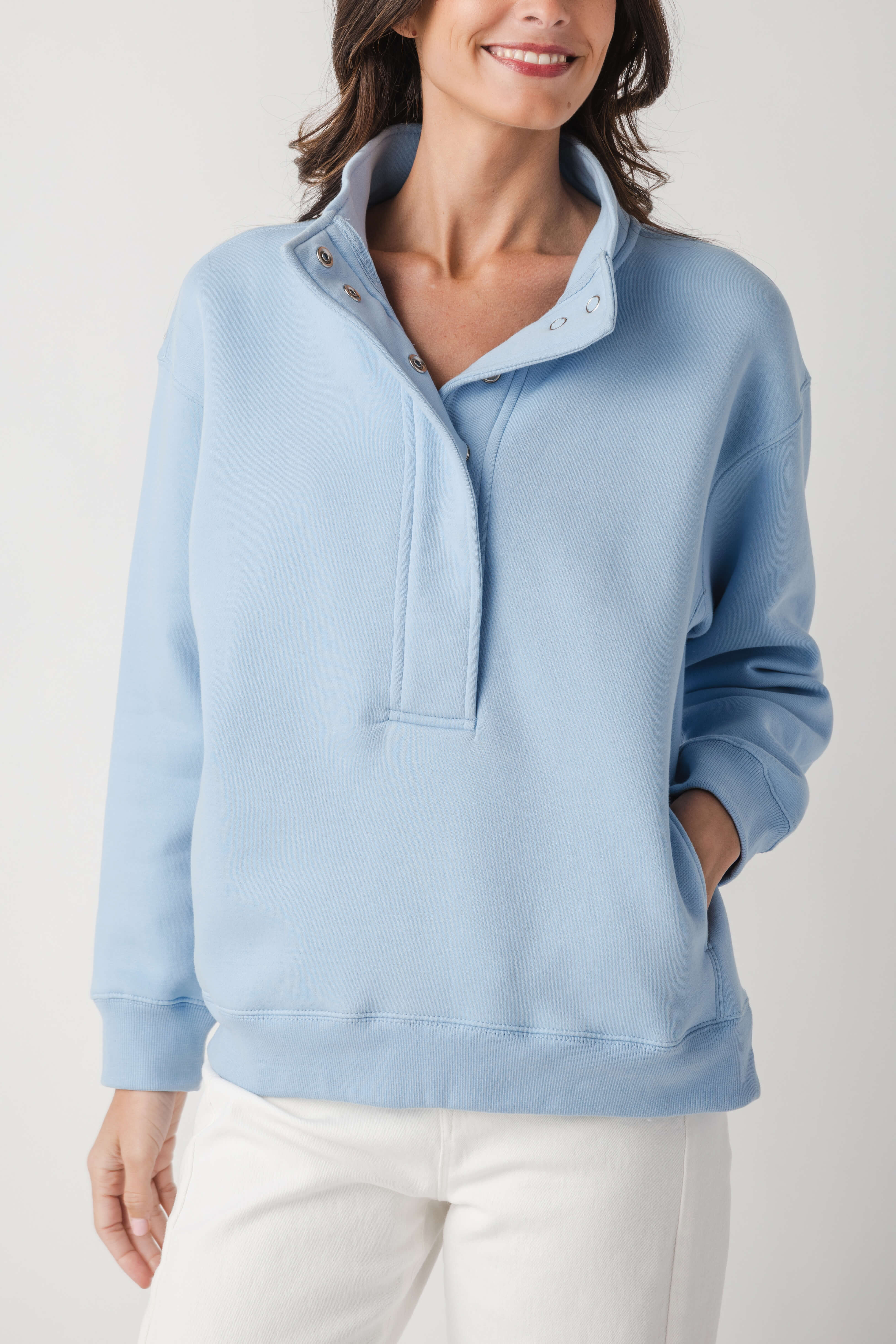 Ocean Drive Snap Polo Sweatshirt – Social Threads
