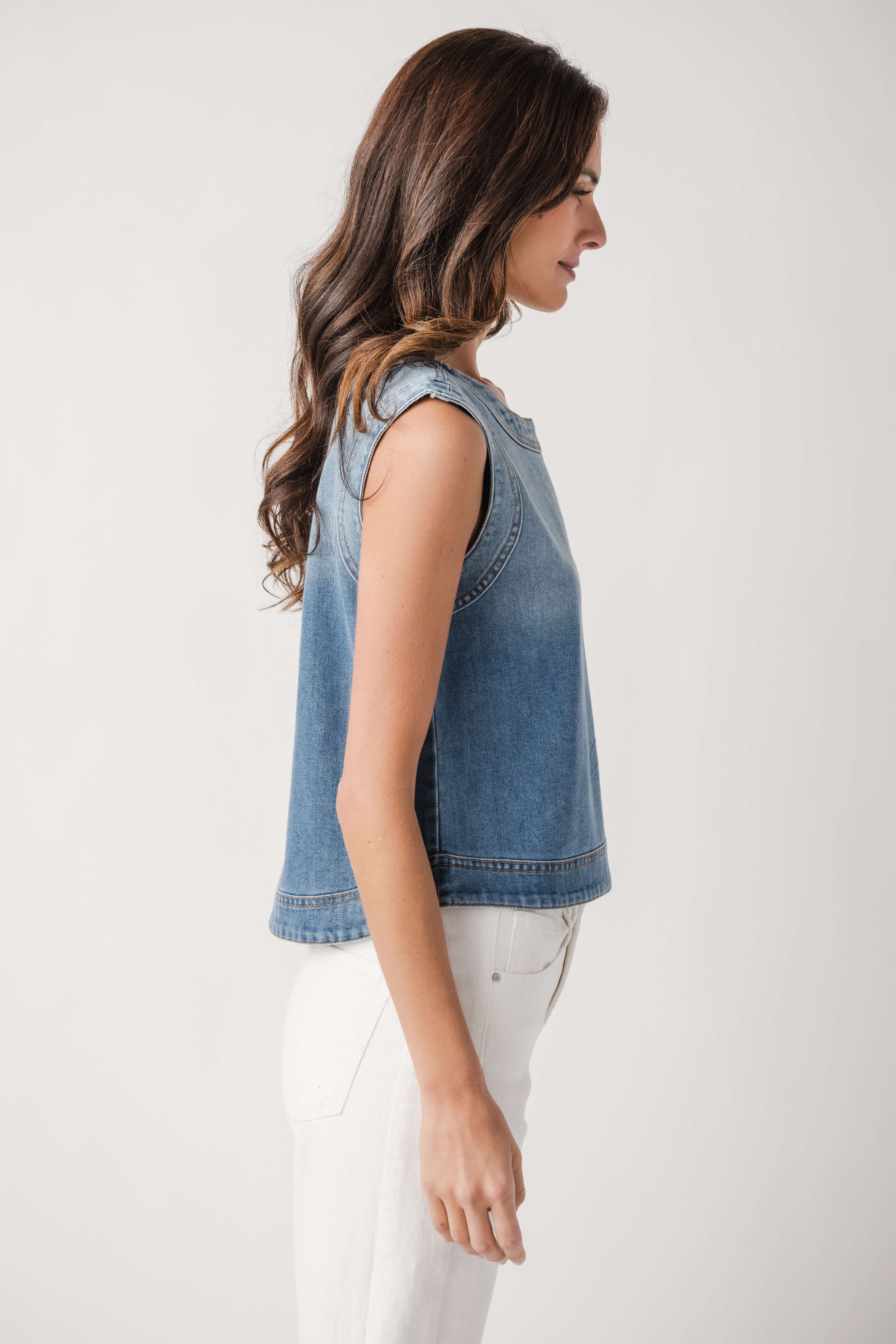Fate Sleeveless Denim Tank