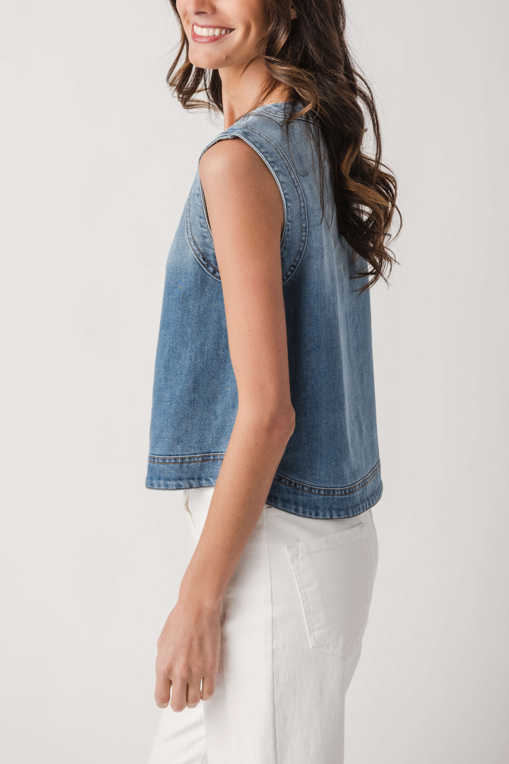 Fate Sleeveless Denim Tank