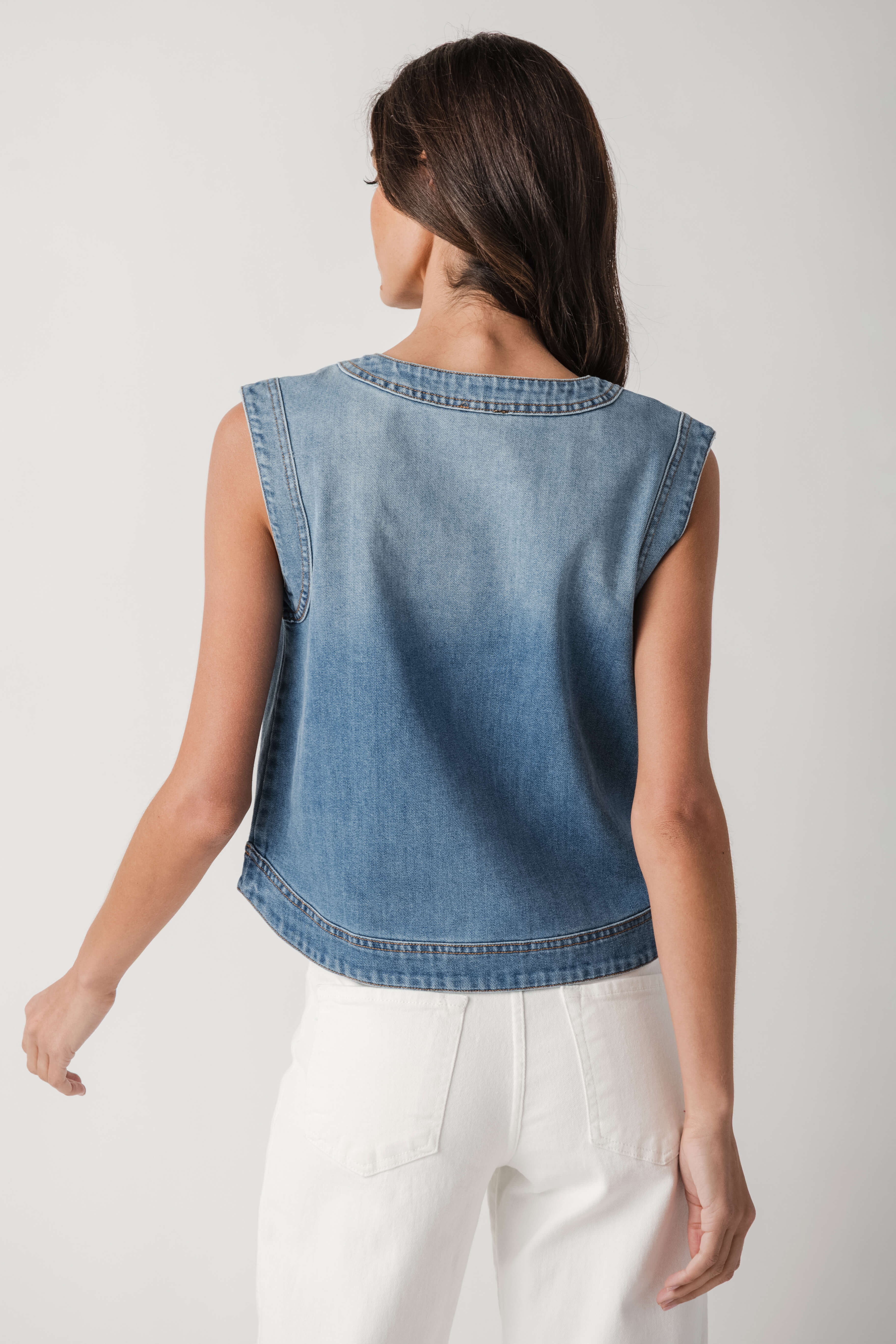 Fate Sleeveless Denim Tank
