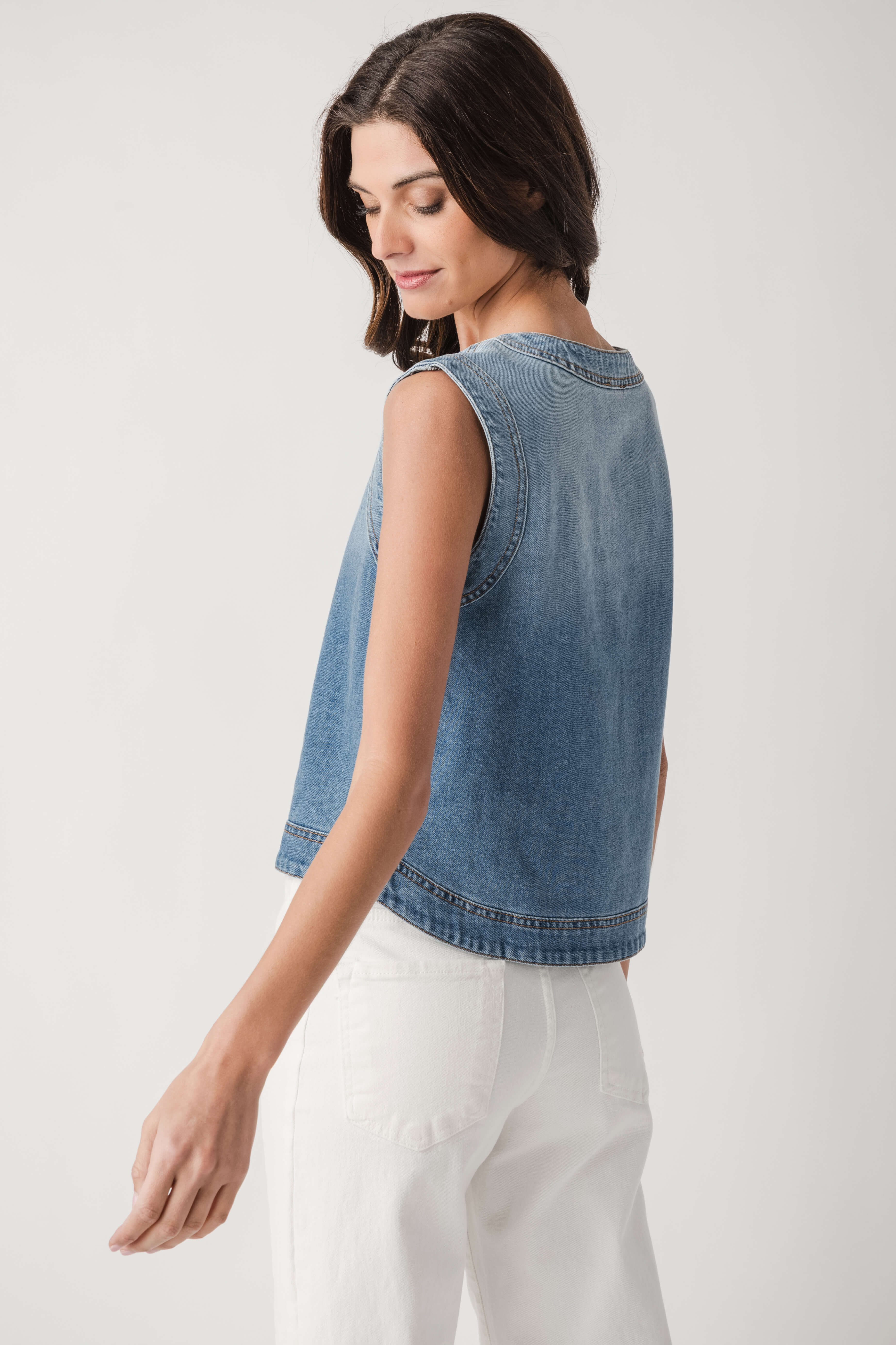 Fate Sleeveless Denim Tank