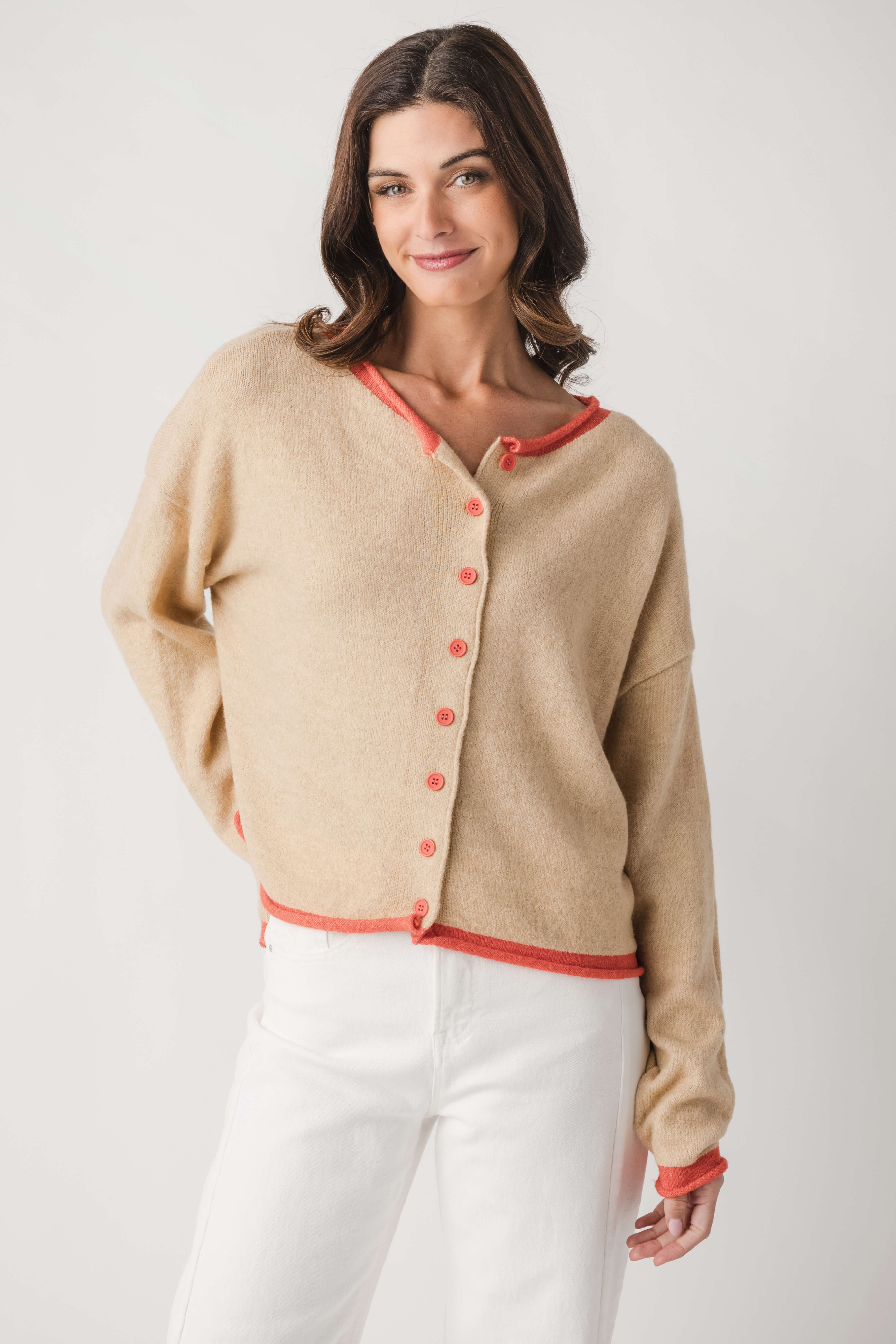 By Together Contrast Trim Cardigan