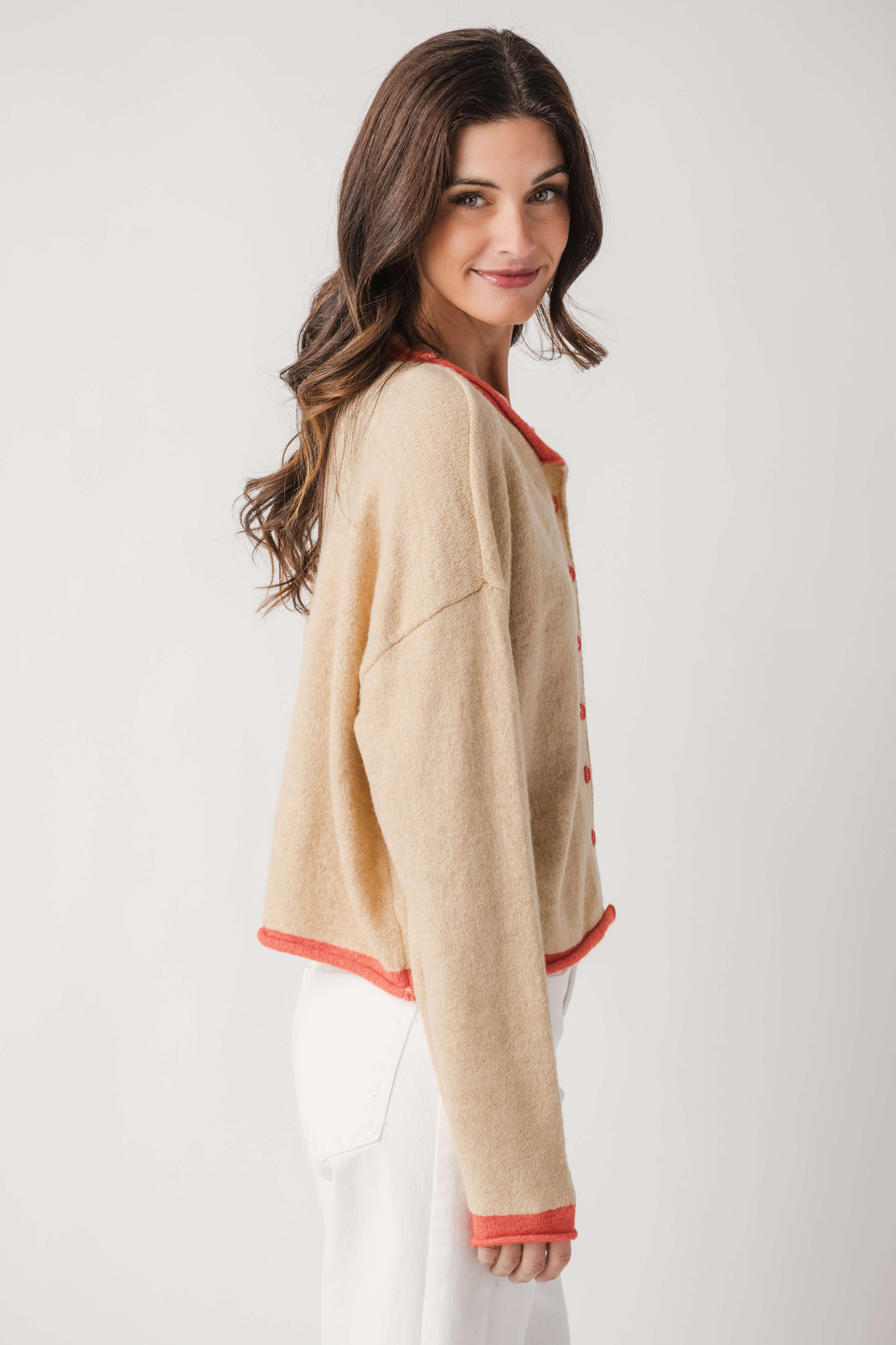 By Together Contrast Trim Cardigan