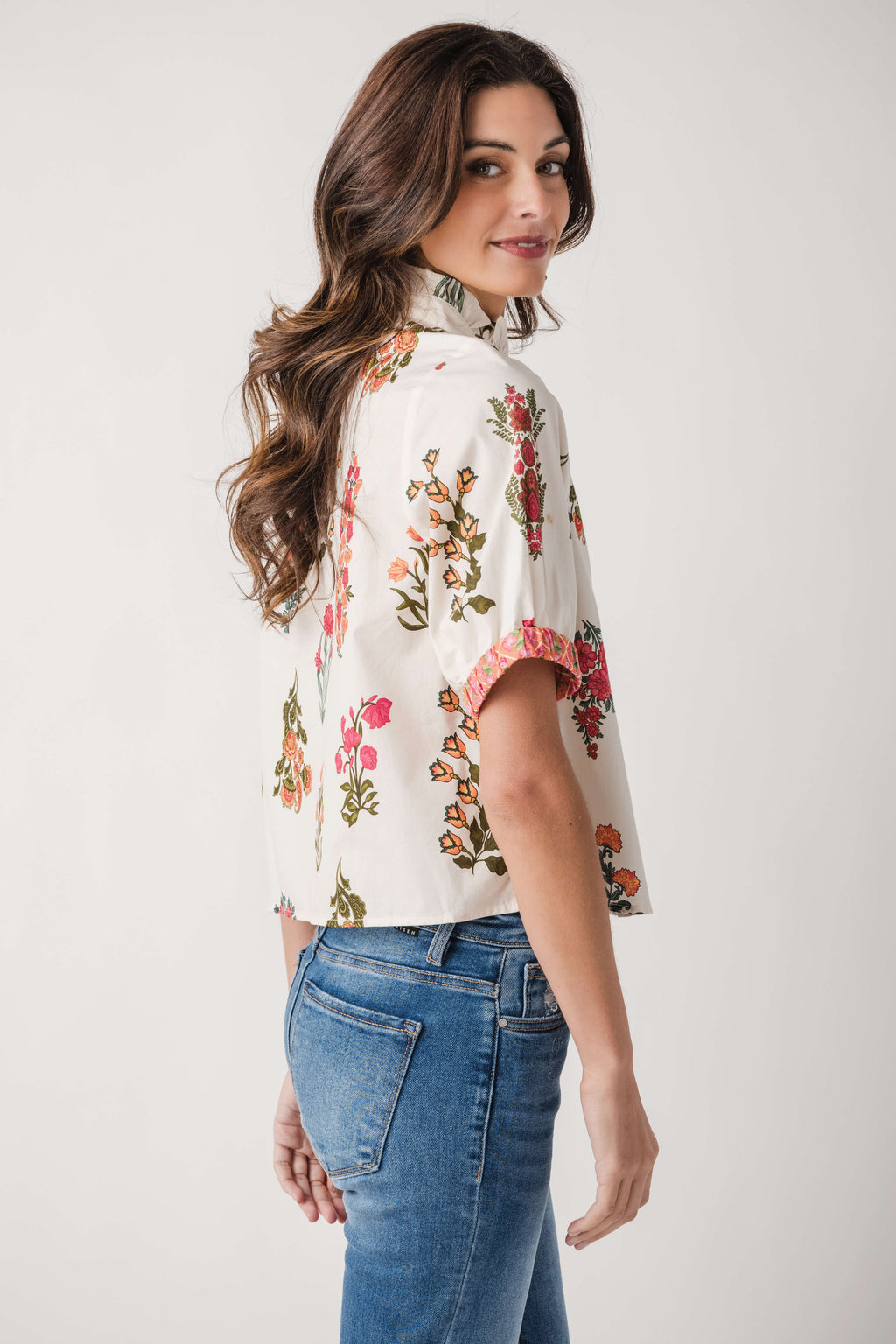 THML Floral Split Hem Top