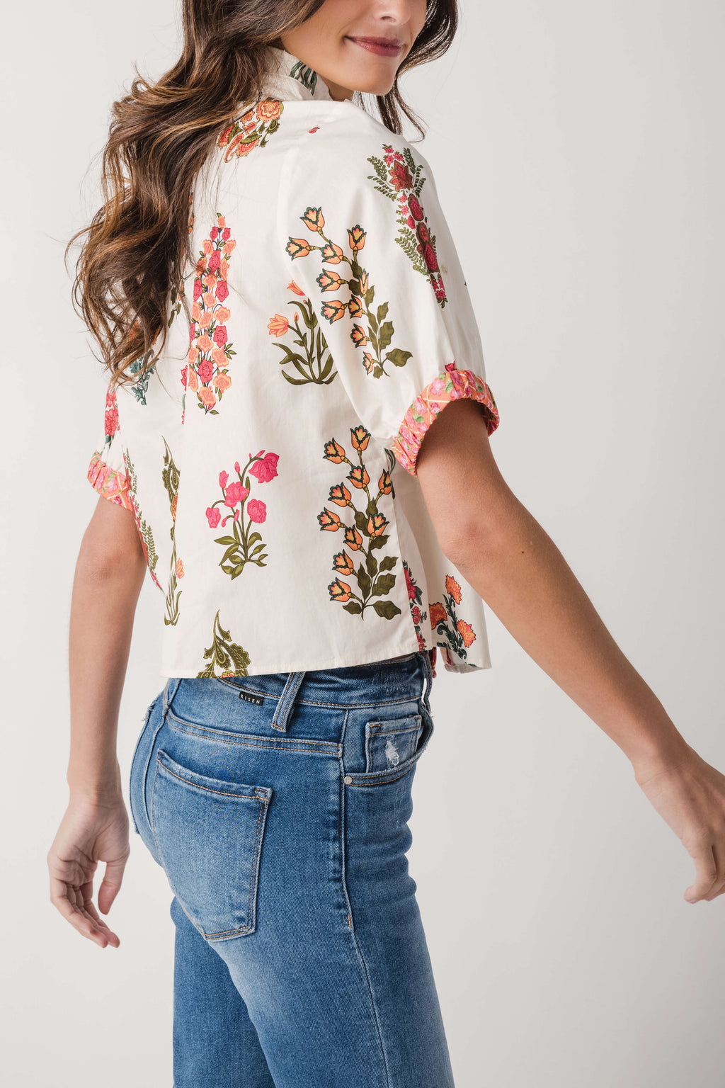 THML Floral Split Hem Top