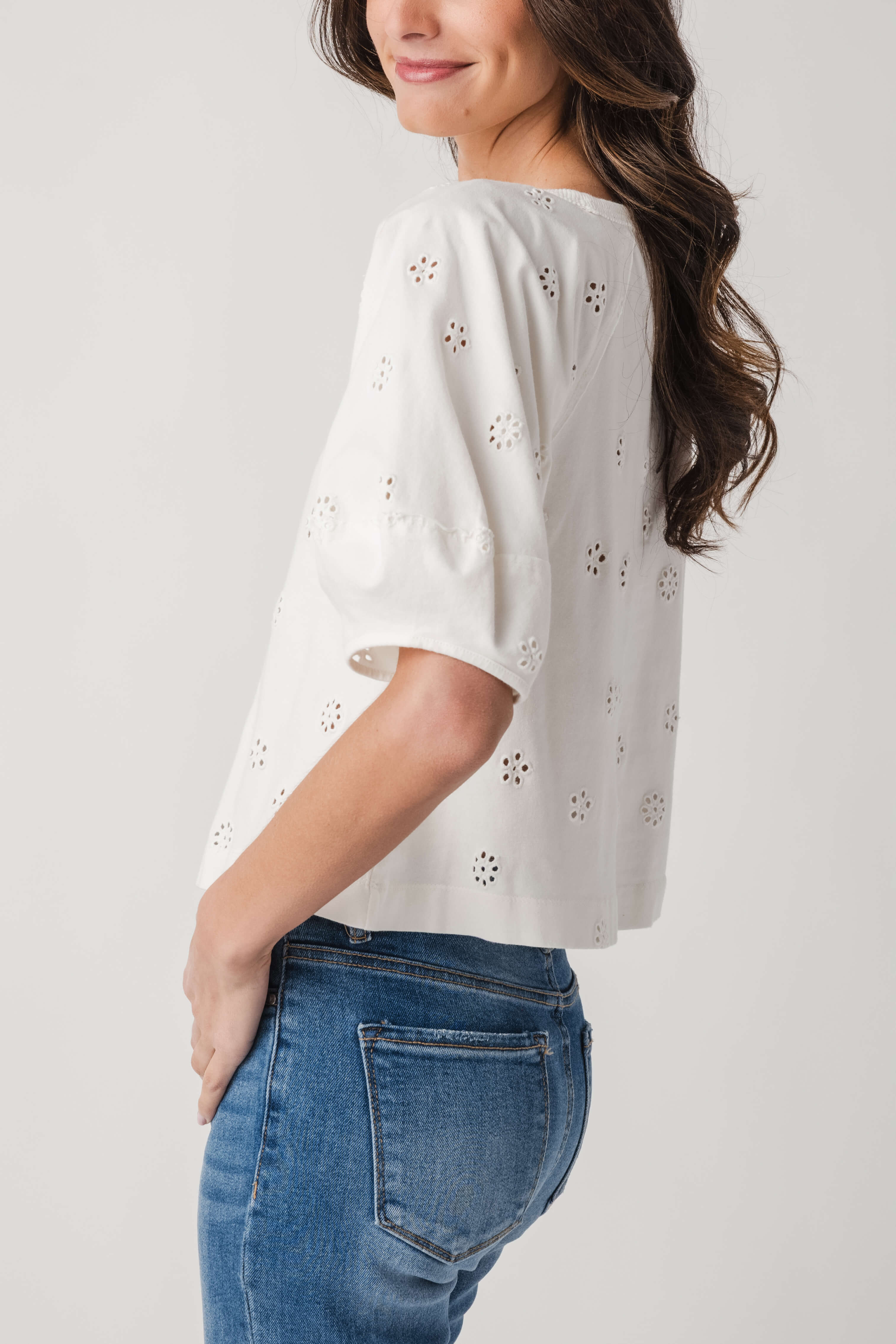 Free People Jessie Eyelet Tee