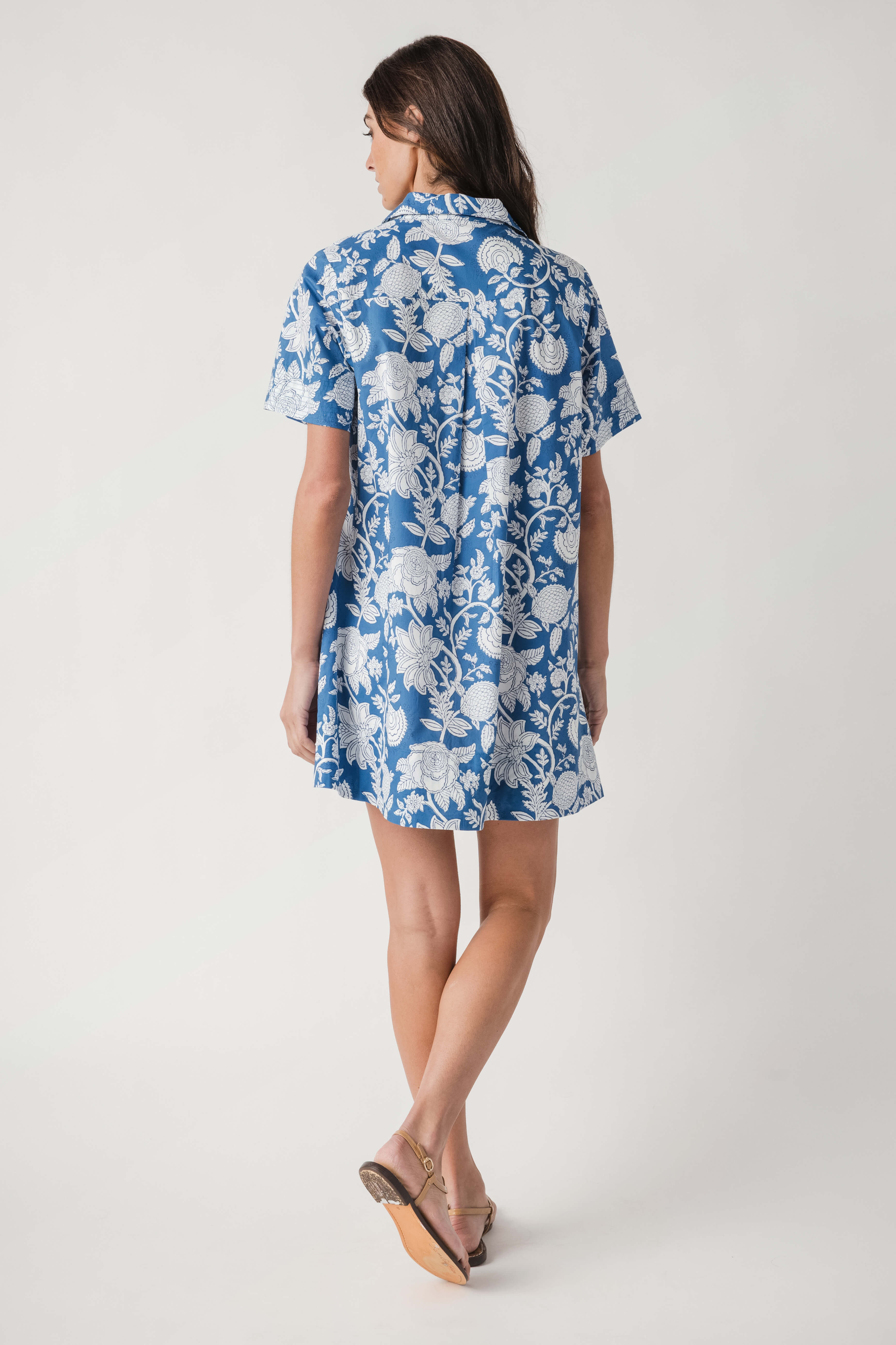 Fate Blue Botanical Shirt Dress
