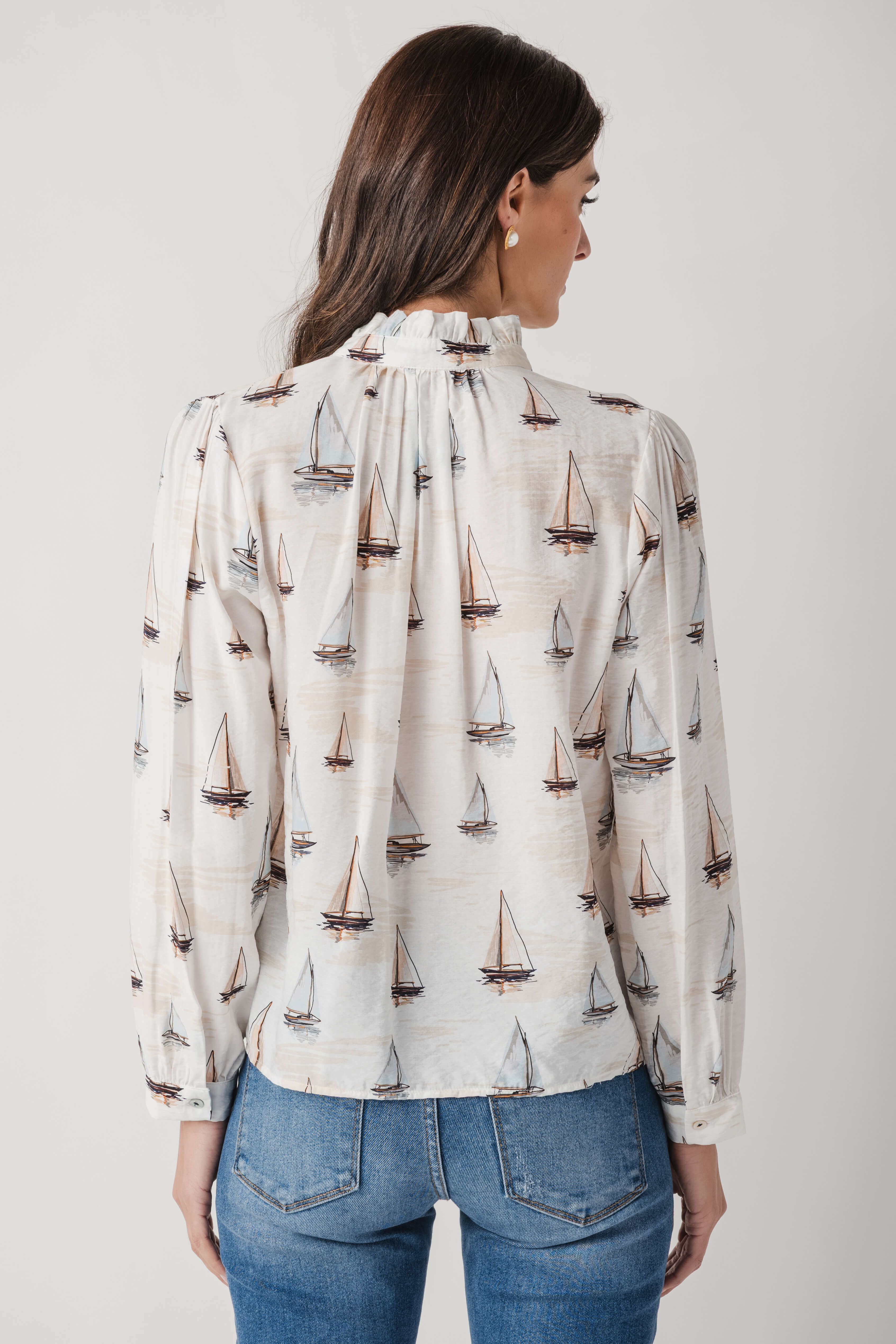 THML Sailboat Button Up Top