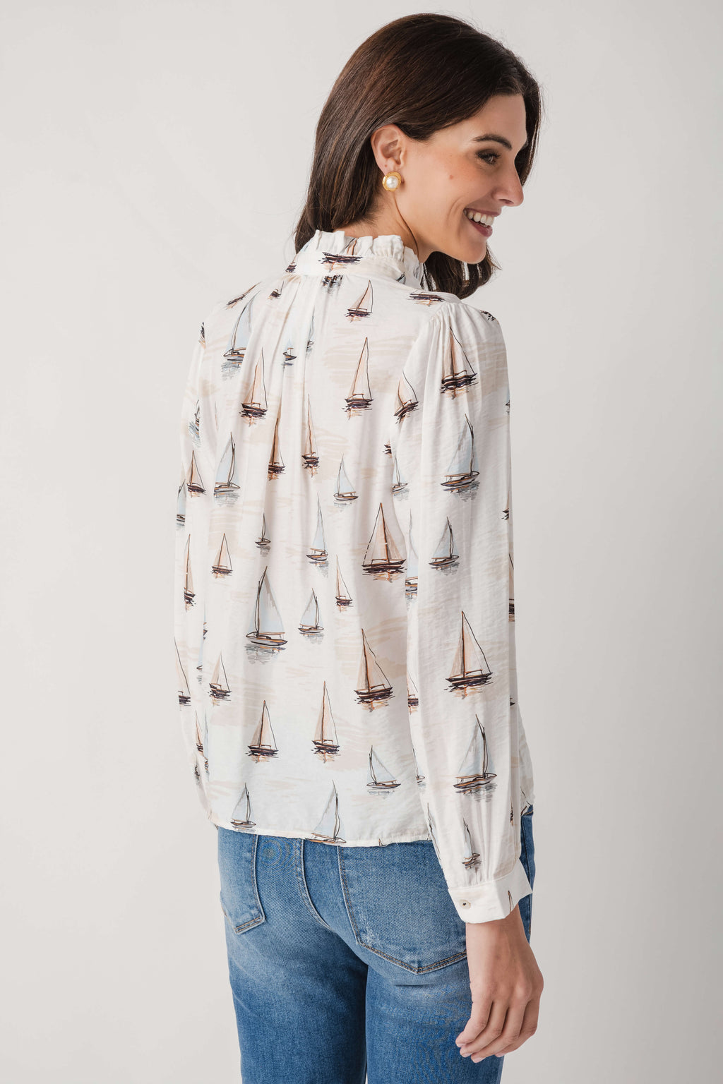 THML Sailboat Button Up Top