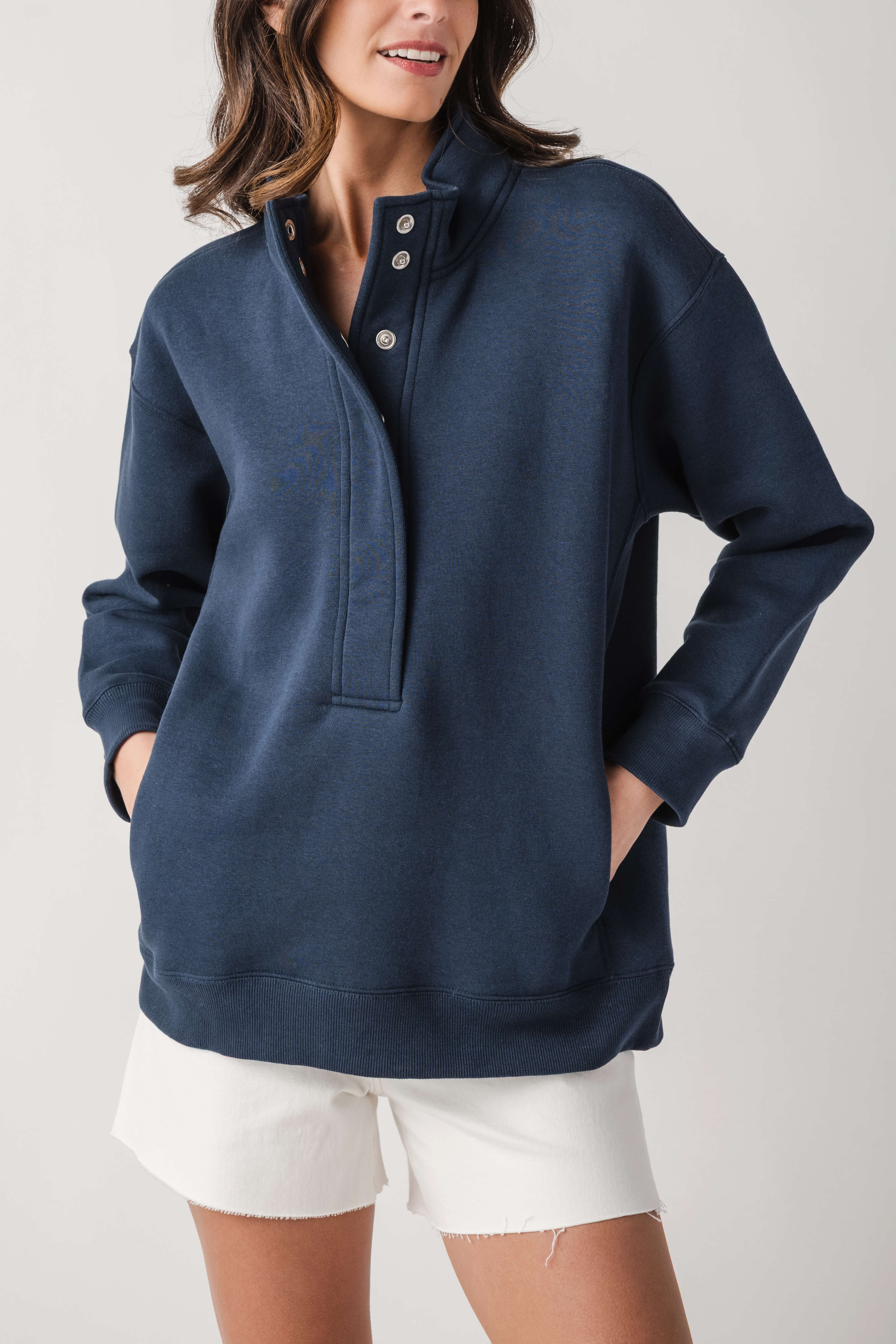 Ocean Drive Snap Polo Sweatshirt