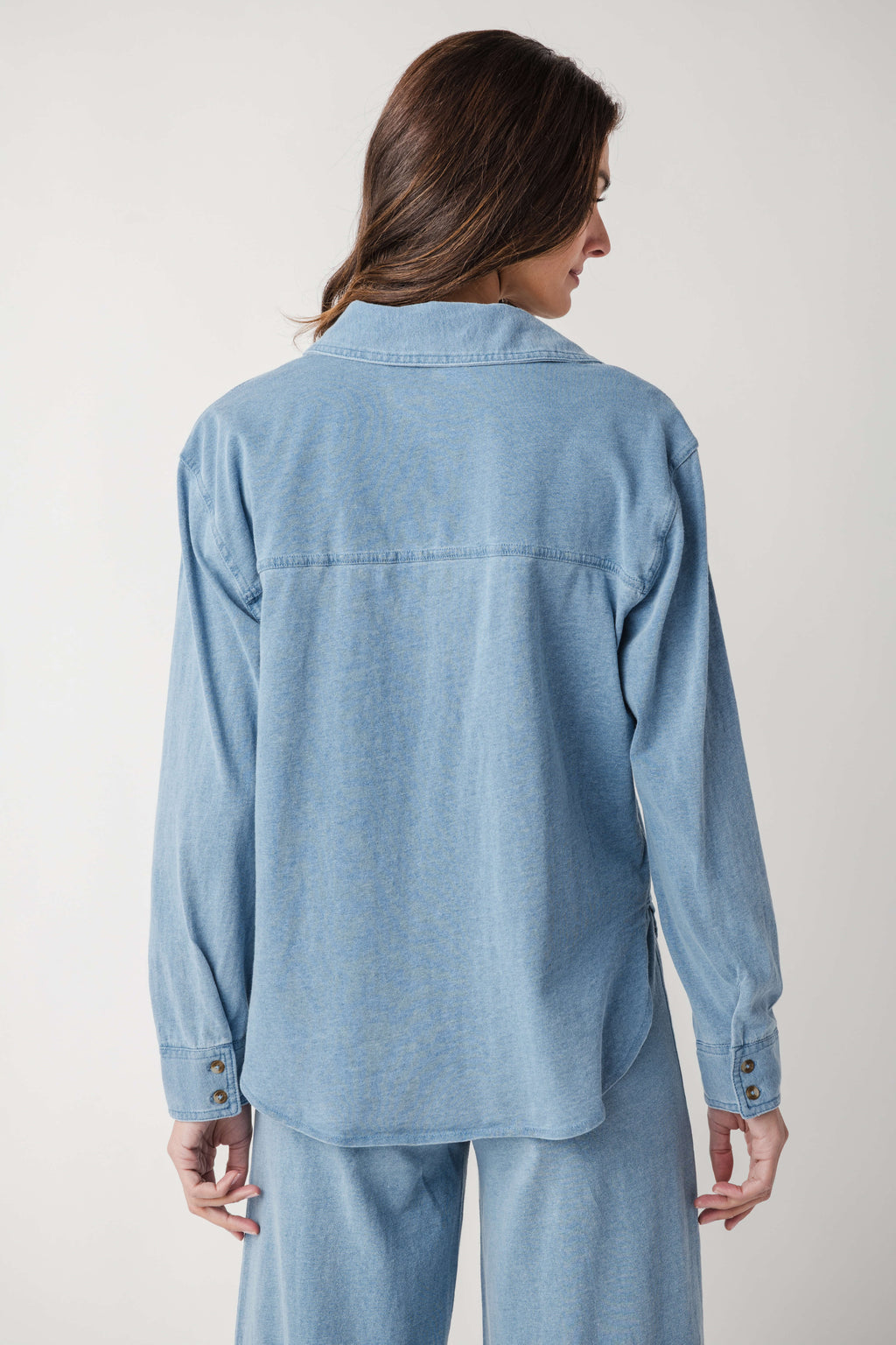 Z Supply Reese Jersey Denim Button Up