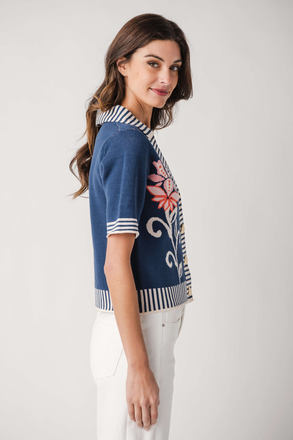 THML Button Up Sweater Top