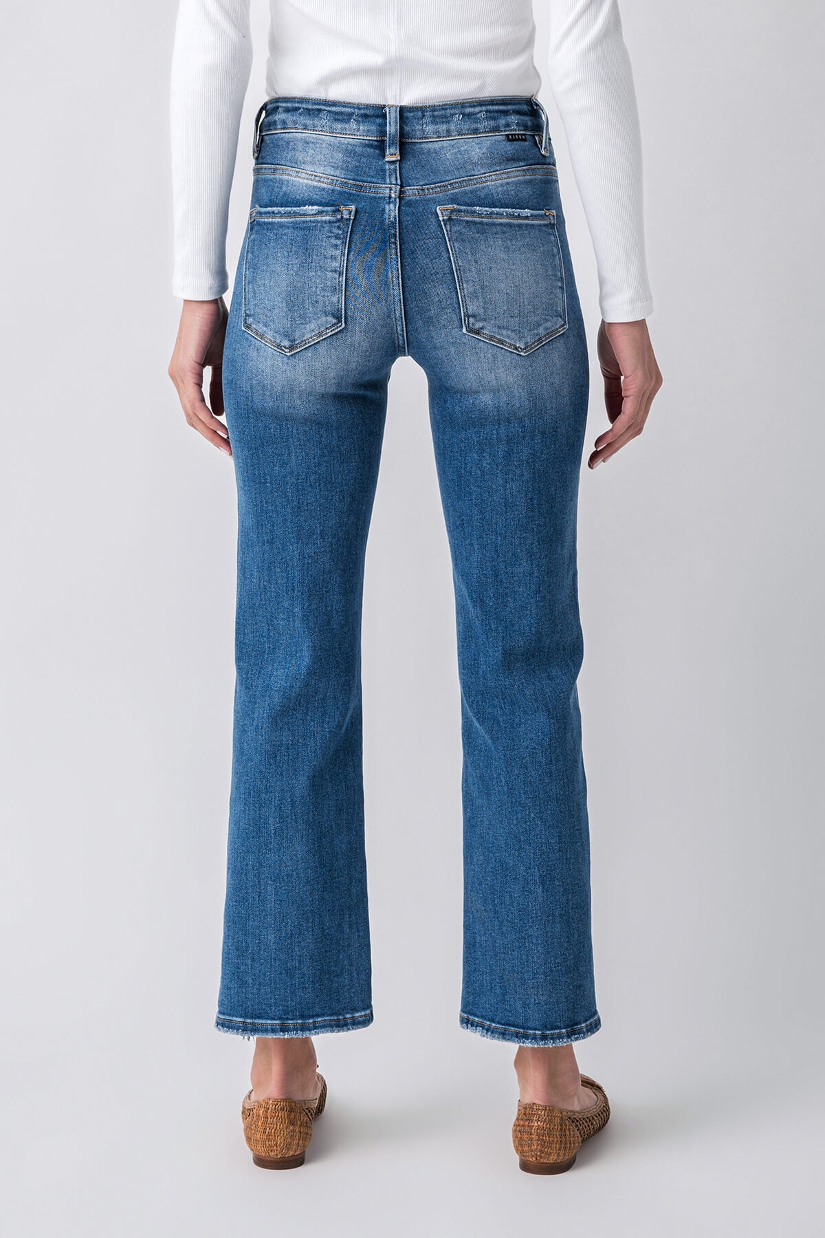 Risen High Rise Step Hem Jeans