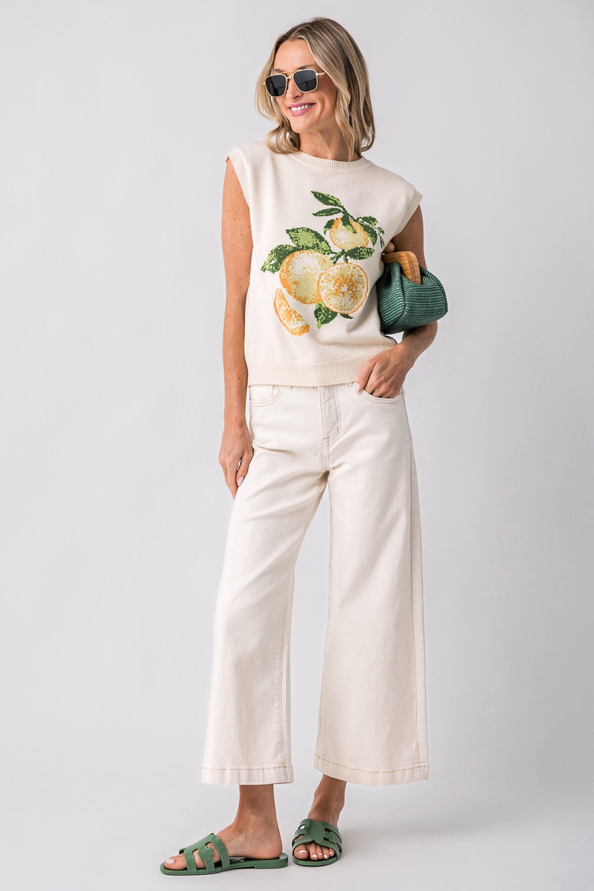 Risen Isla TC High Rise Adjustable WB Crop Wide Leg Pants