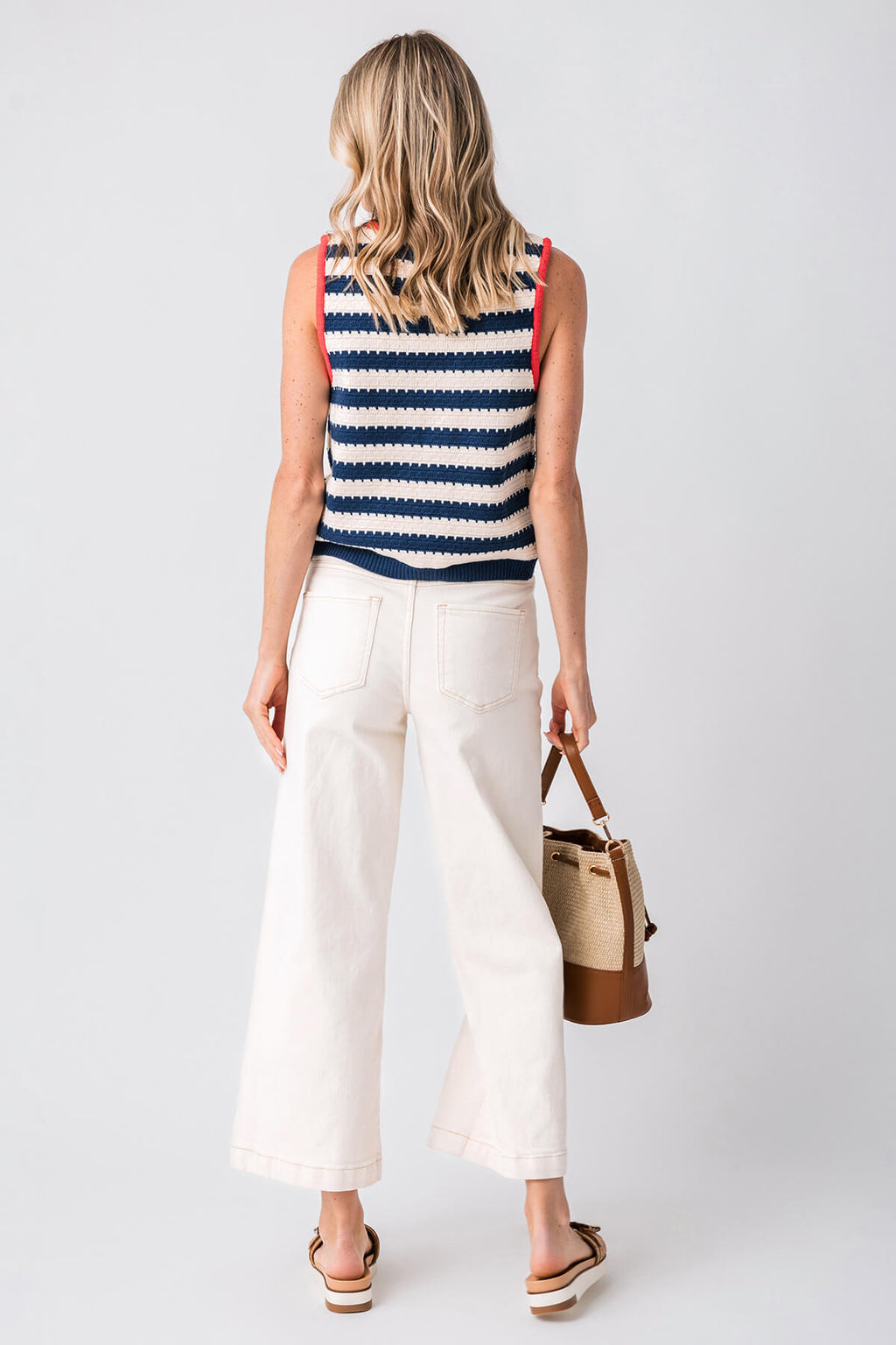 THML Mae Crochet Tie Vest