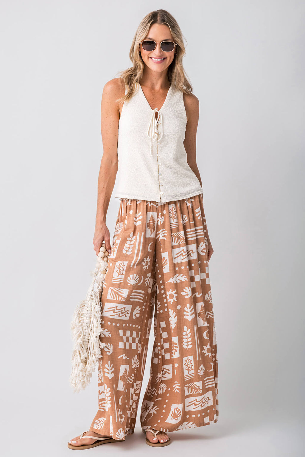 Ocean Drive Ocean Paradise Printed Cotton Blend Pant