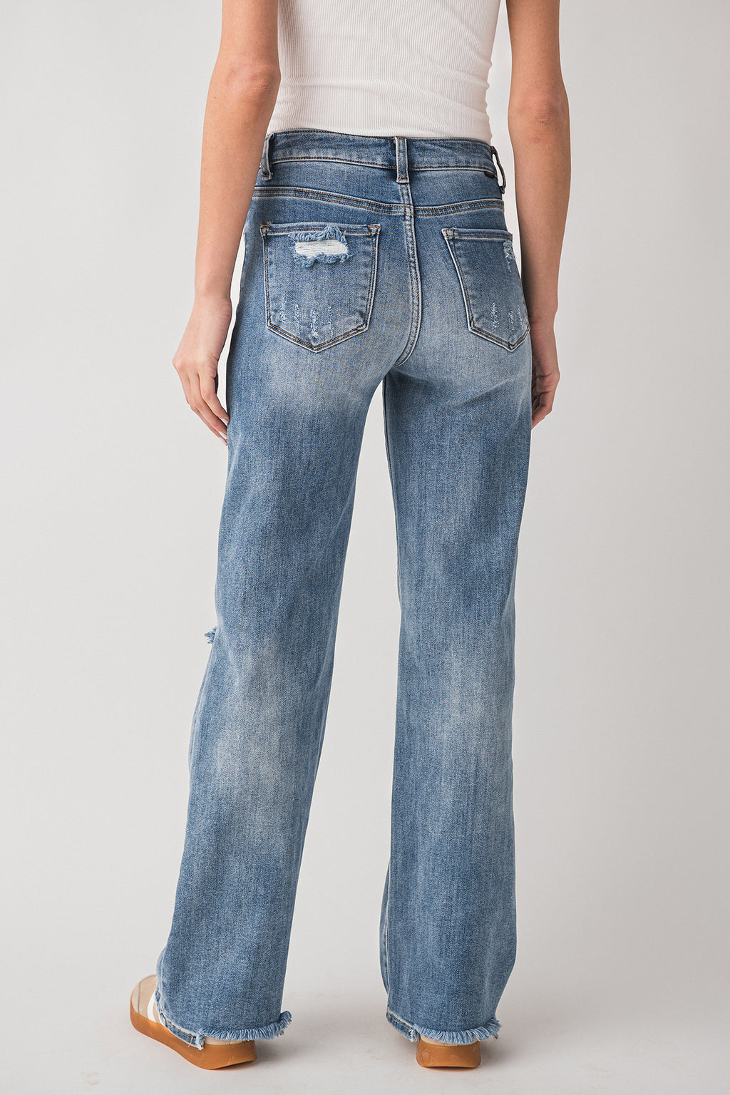 Risen Lexi High Rise Vintage Washed Wide Leg Jeans