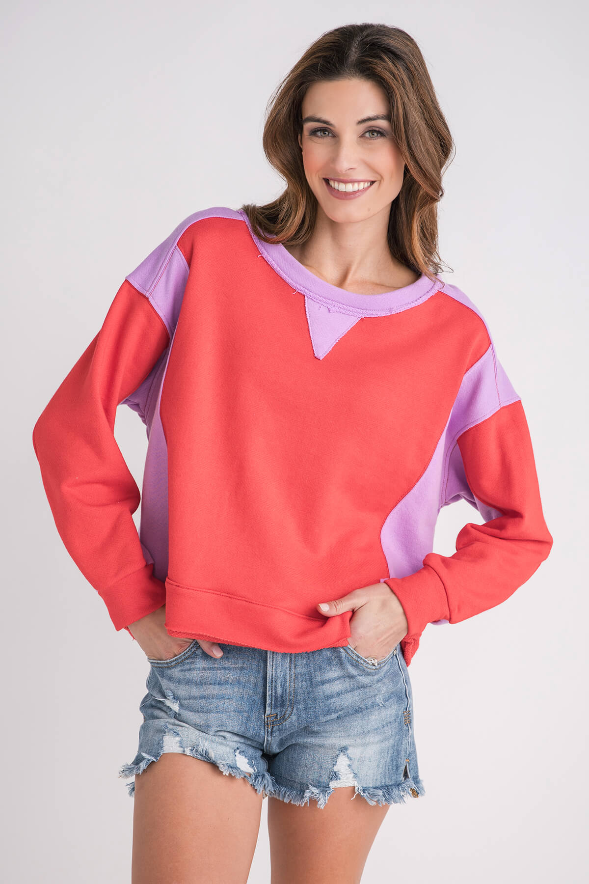 Bucketlist Contrast Color-Block Sweatshirt