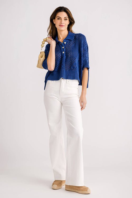 Free People To The Point Crochet Polo