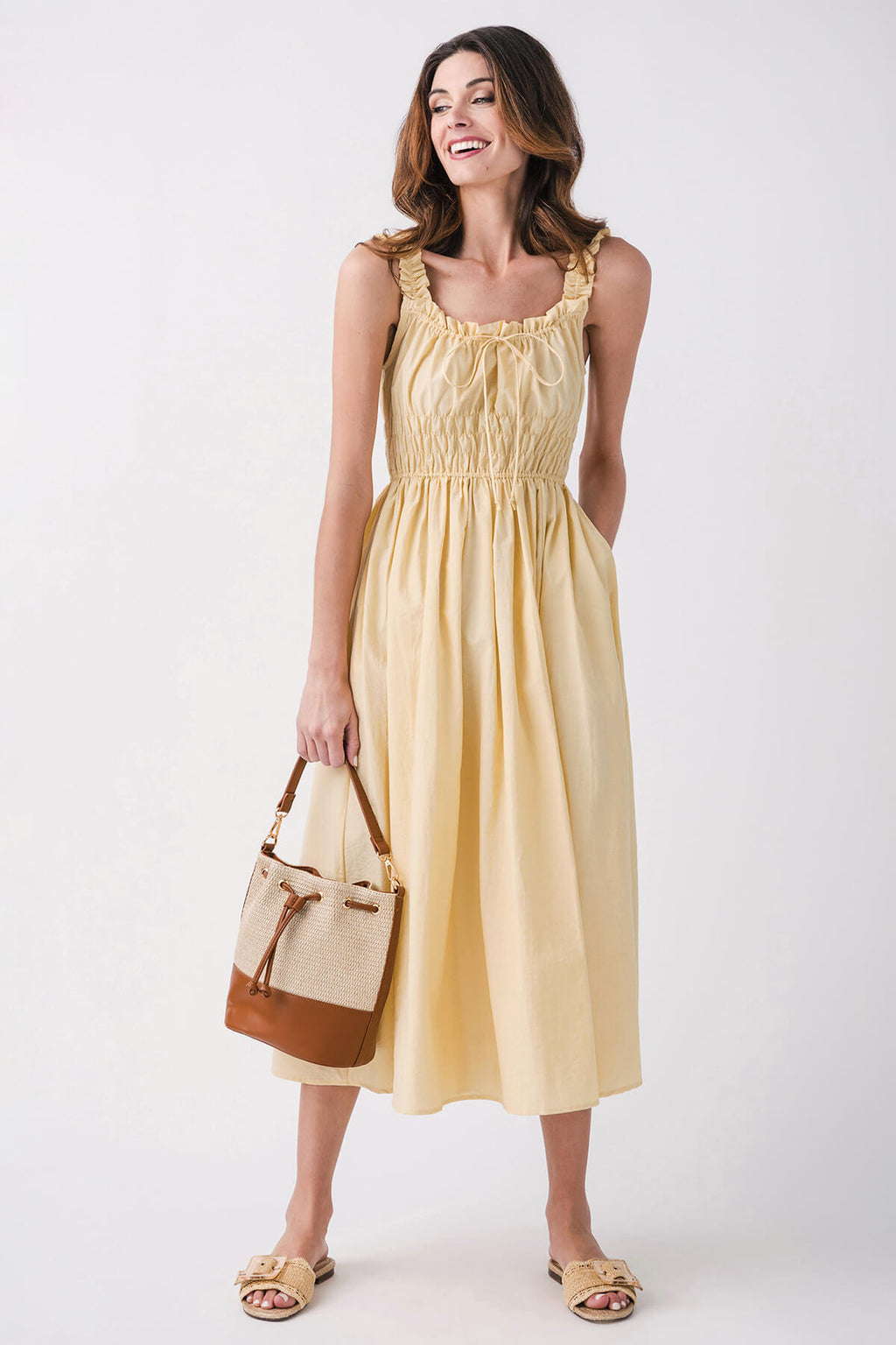 By Together Libra Smocked Waist Maxi Dress