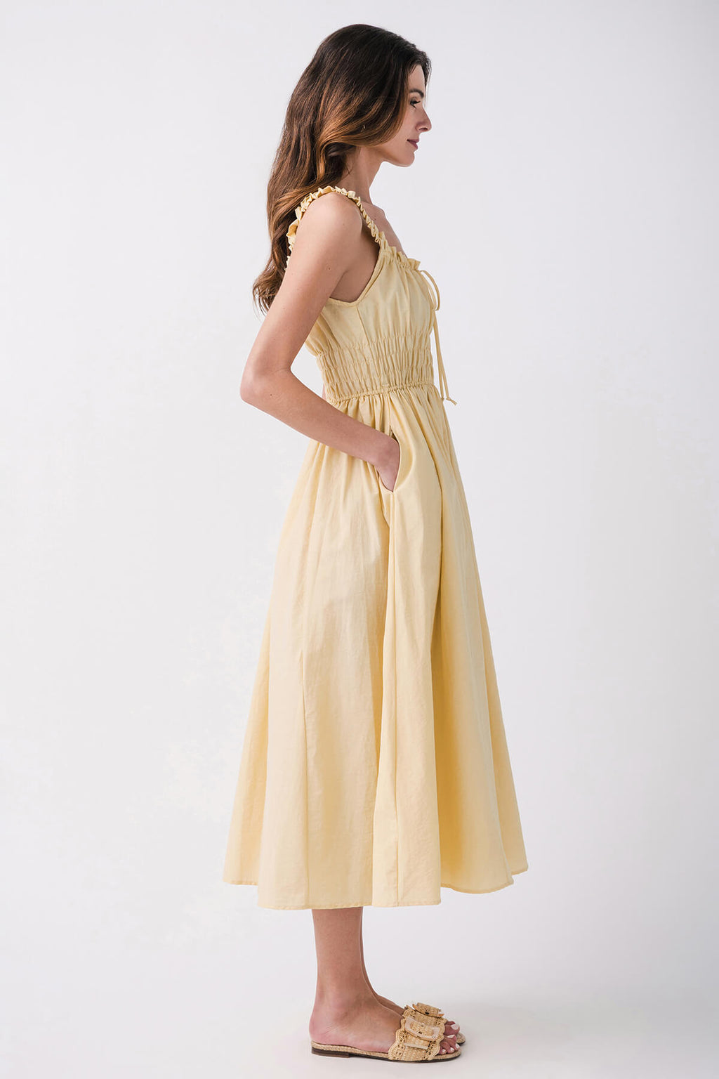 By Together Libra Smocked Waist Maxi Dress