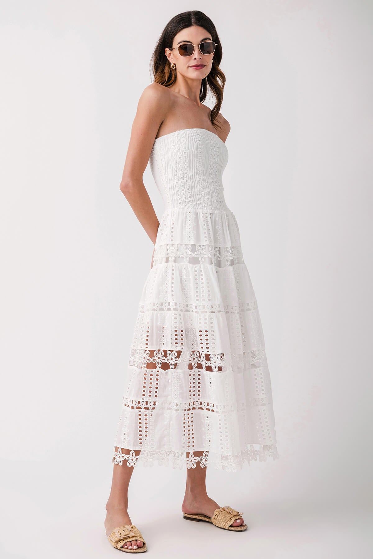 Strut & Bolt Eyelet Lace Tube Dress Emerald / Large