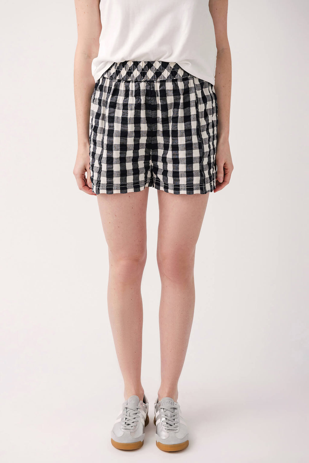 Free People Get Free Seersucker Pull On Shorts