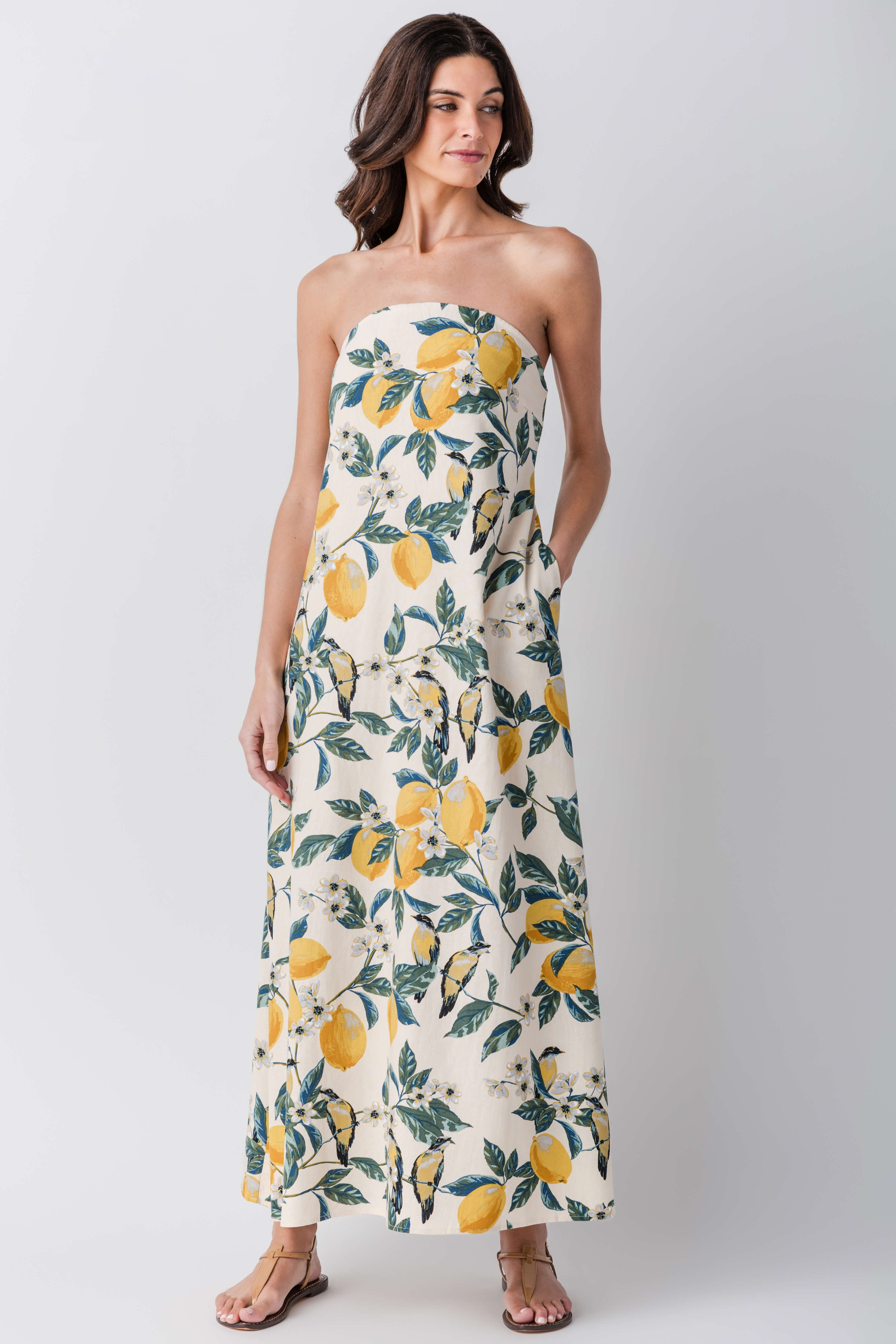 Dress Forum Vintage Lemonade Strapless Maxi Dress