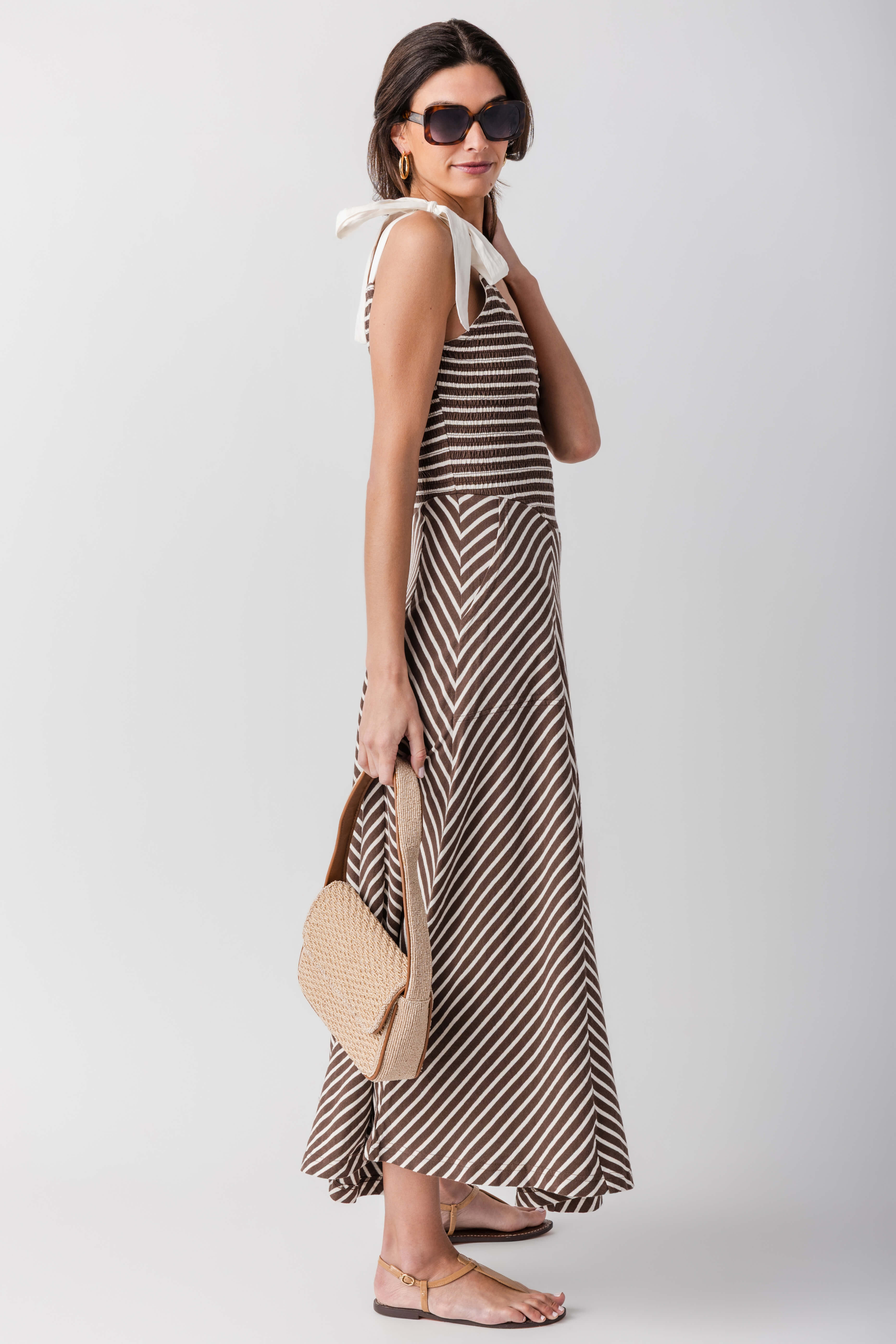 free people brown and white dress Free People