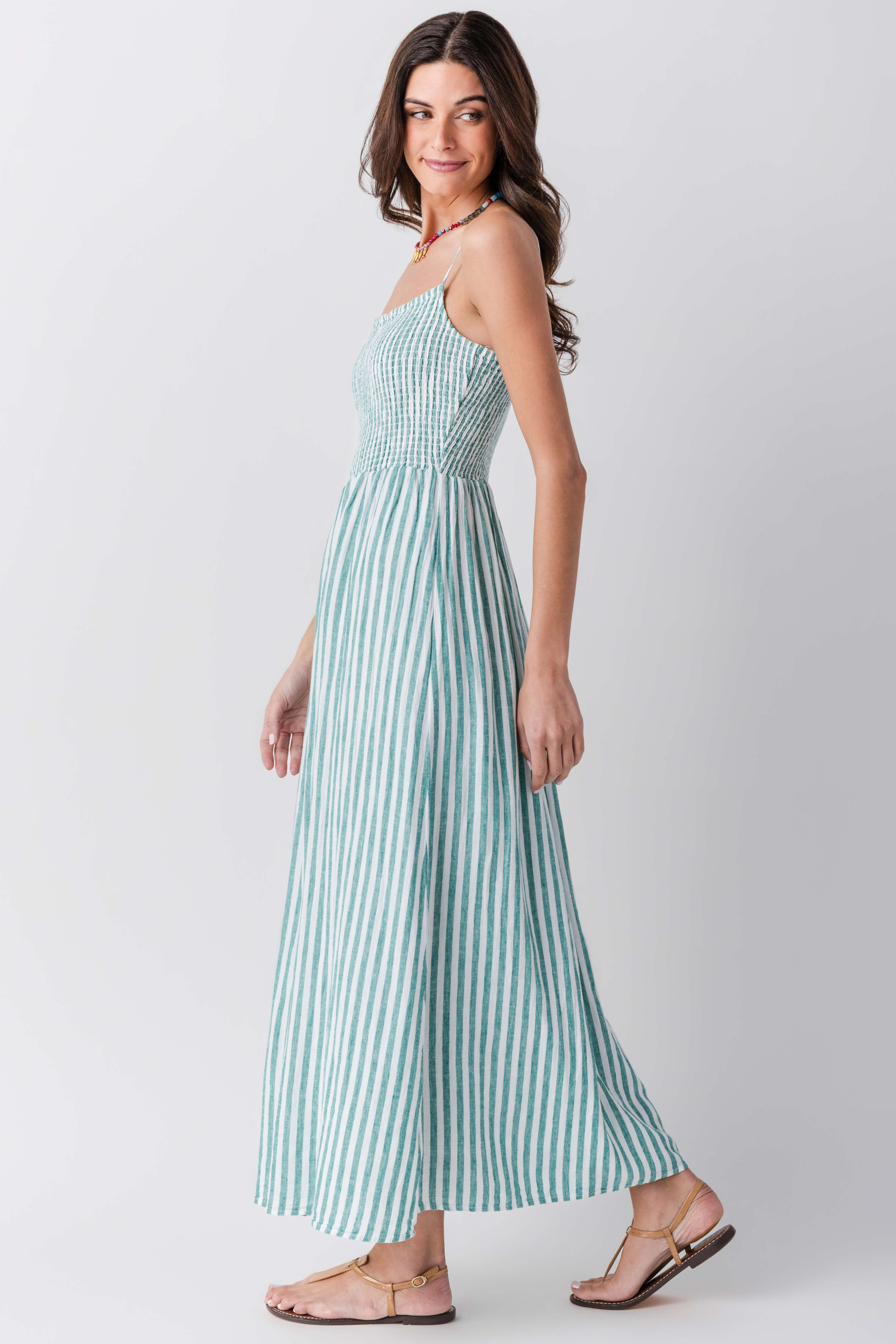 Z Supply Bayside Striped Midi Dress La Palma / L