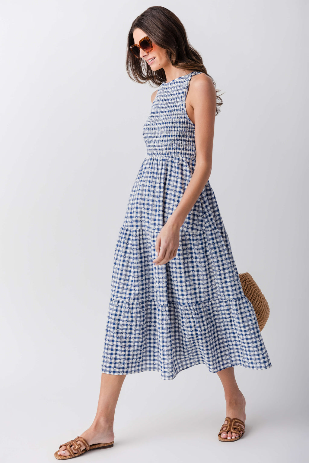 THML Bluebell Gingham Maxi Dress