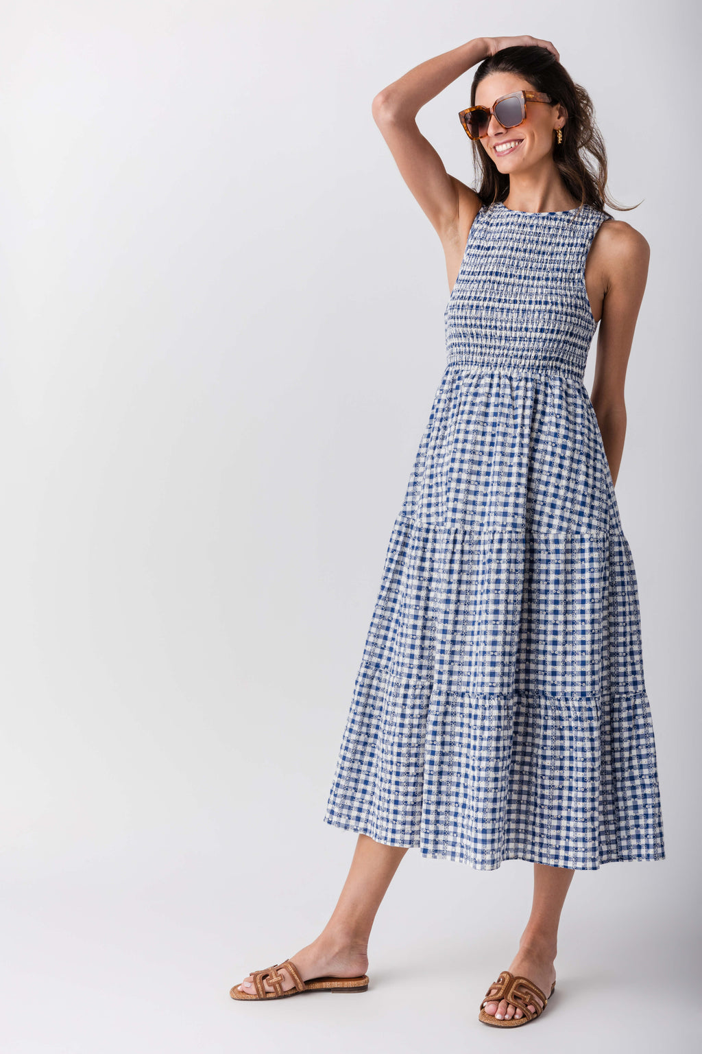 THML Bluebell Gingham Maxi Dress