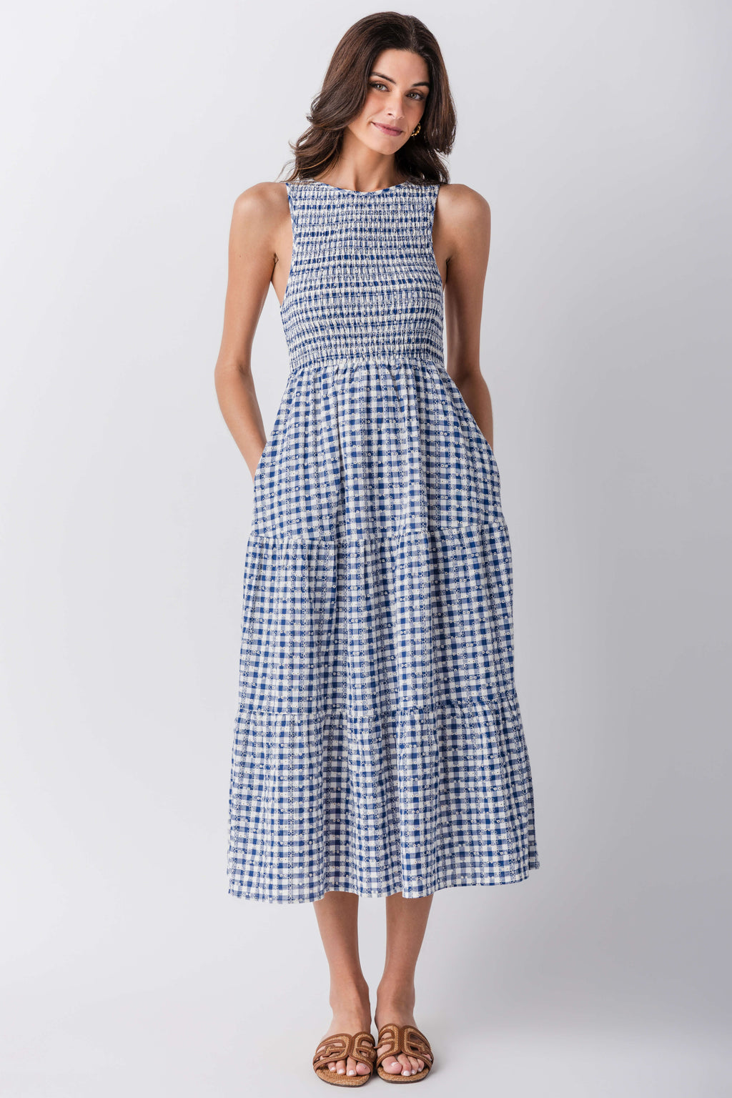 THML Bluebell Gingham Maxi Dress