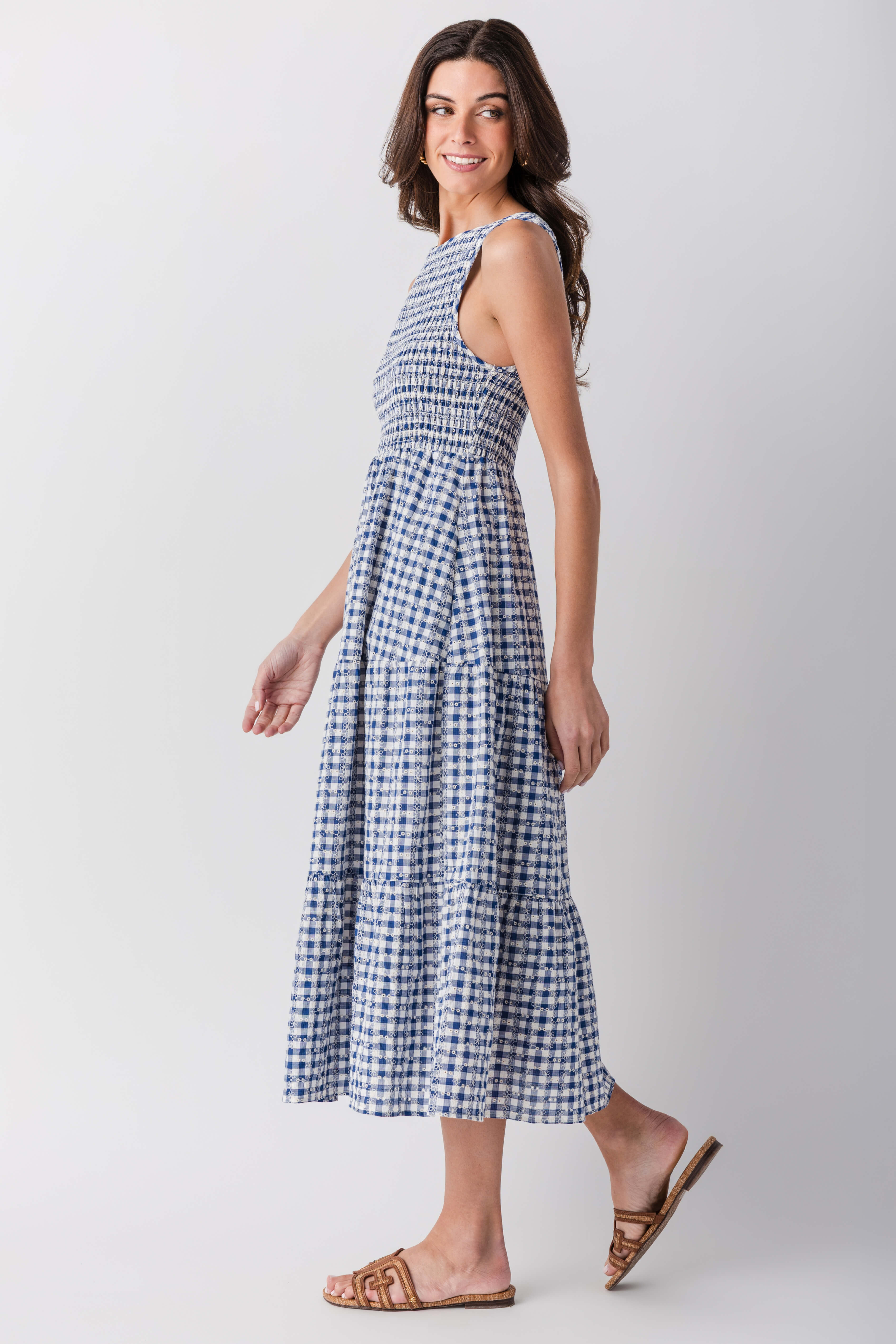 THML Bluebell Gingham Maxi Dress