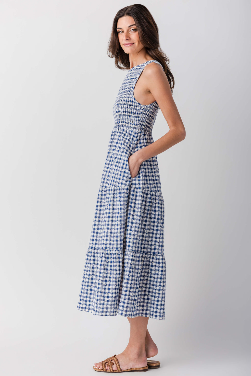 THML Bluebell Gingham Maxi Dress