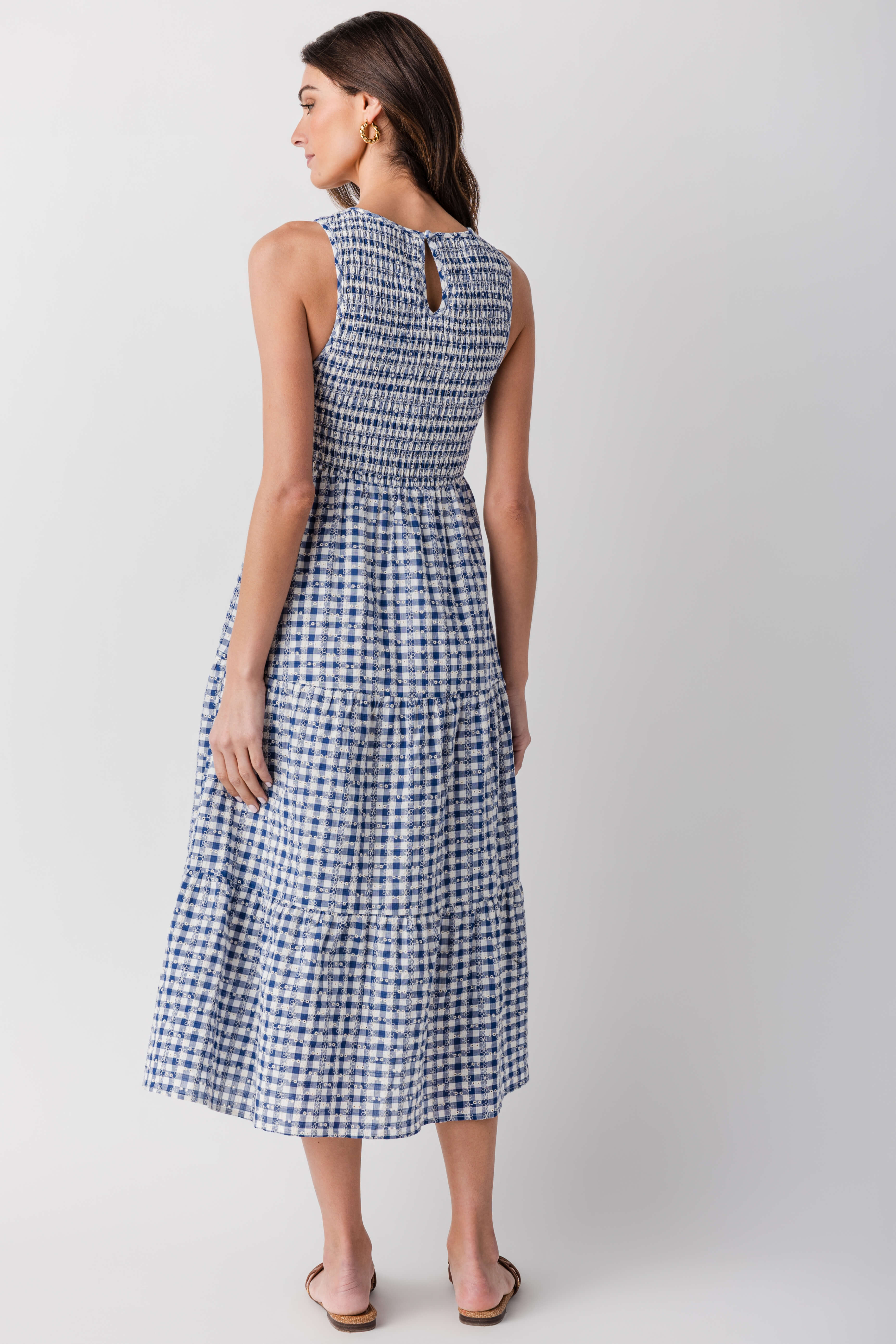 blue gingham maxi dress Light | Gili Dress 33 CARE Hand Wash Cold THML Bluebell Gingham Maxi Dress