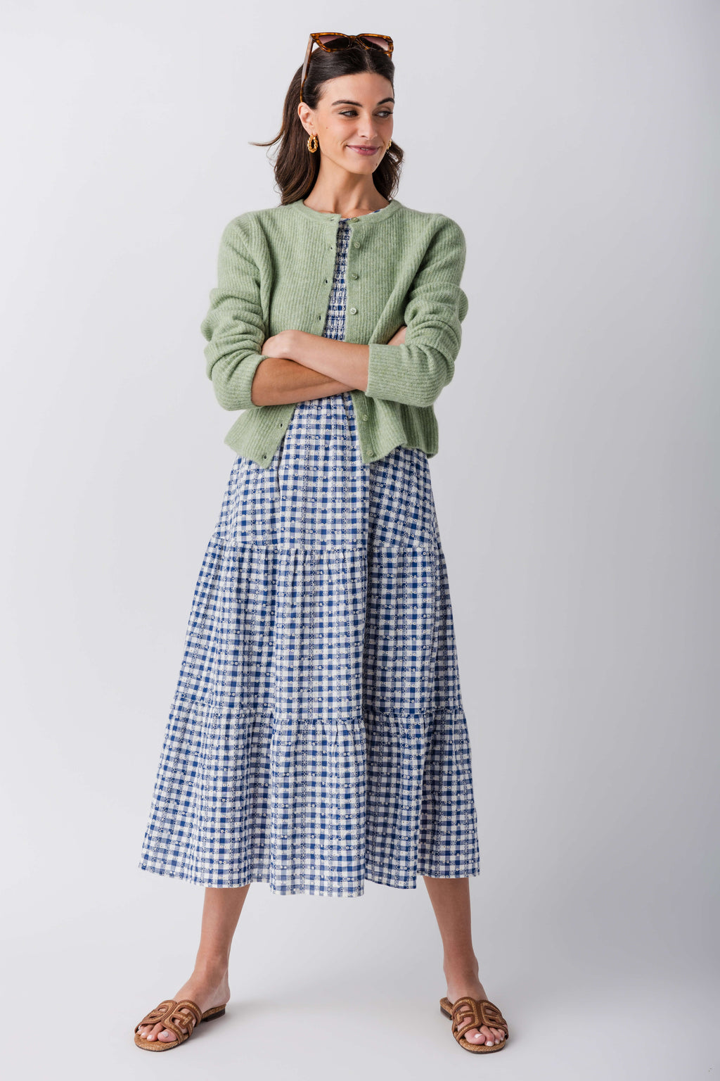 THML Bluebell Gingham Maxi Dress