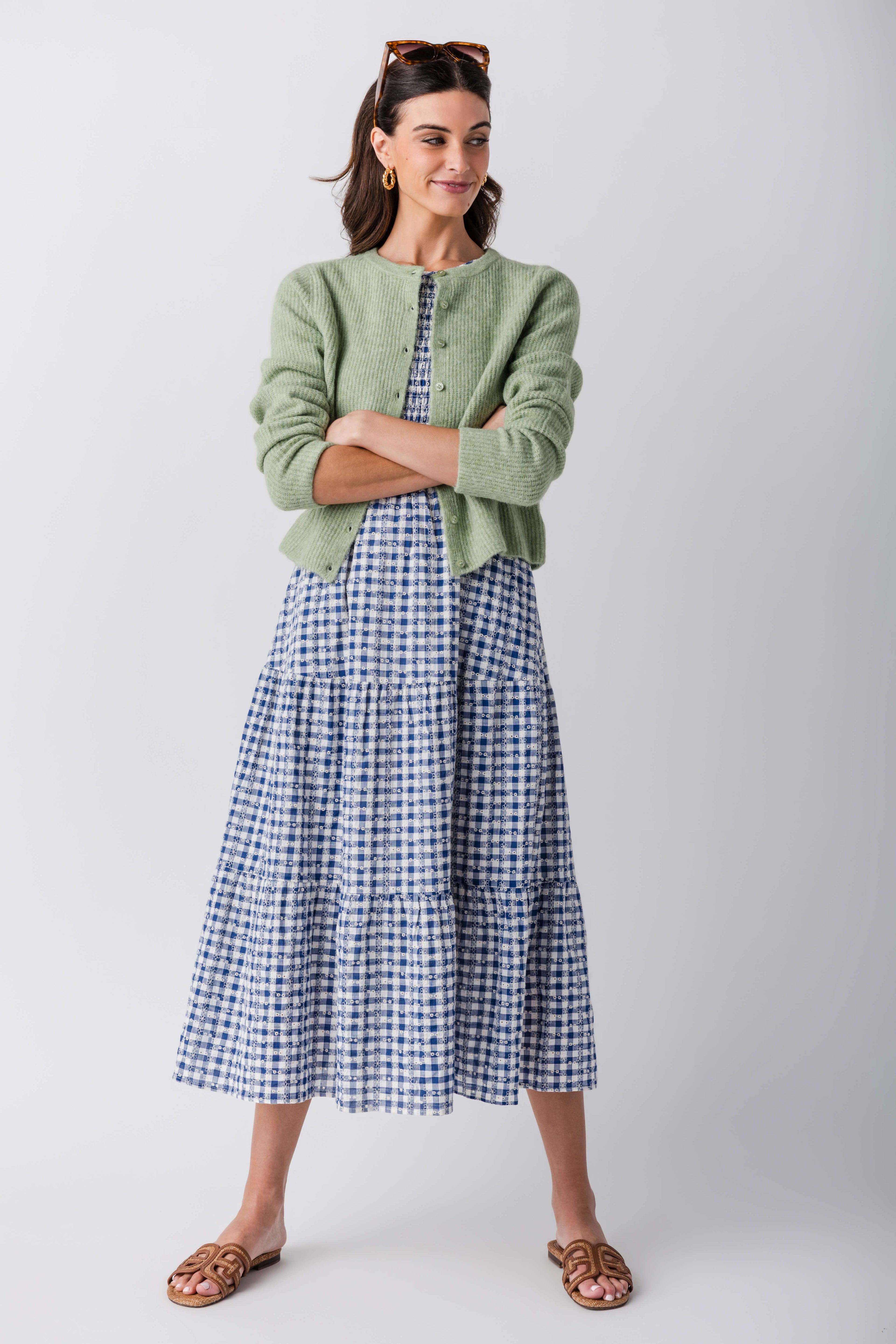 THML Bluebell Gingham Maxi Dress