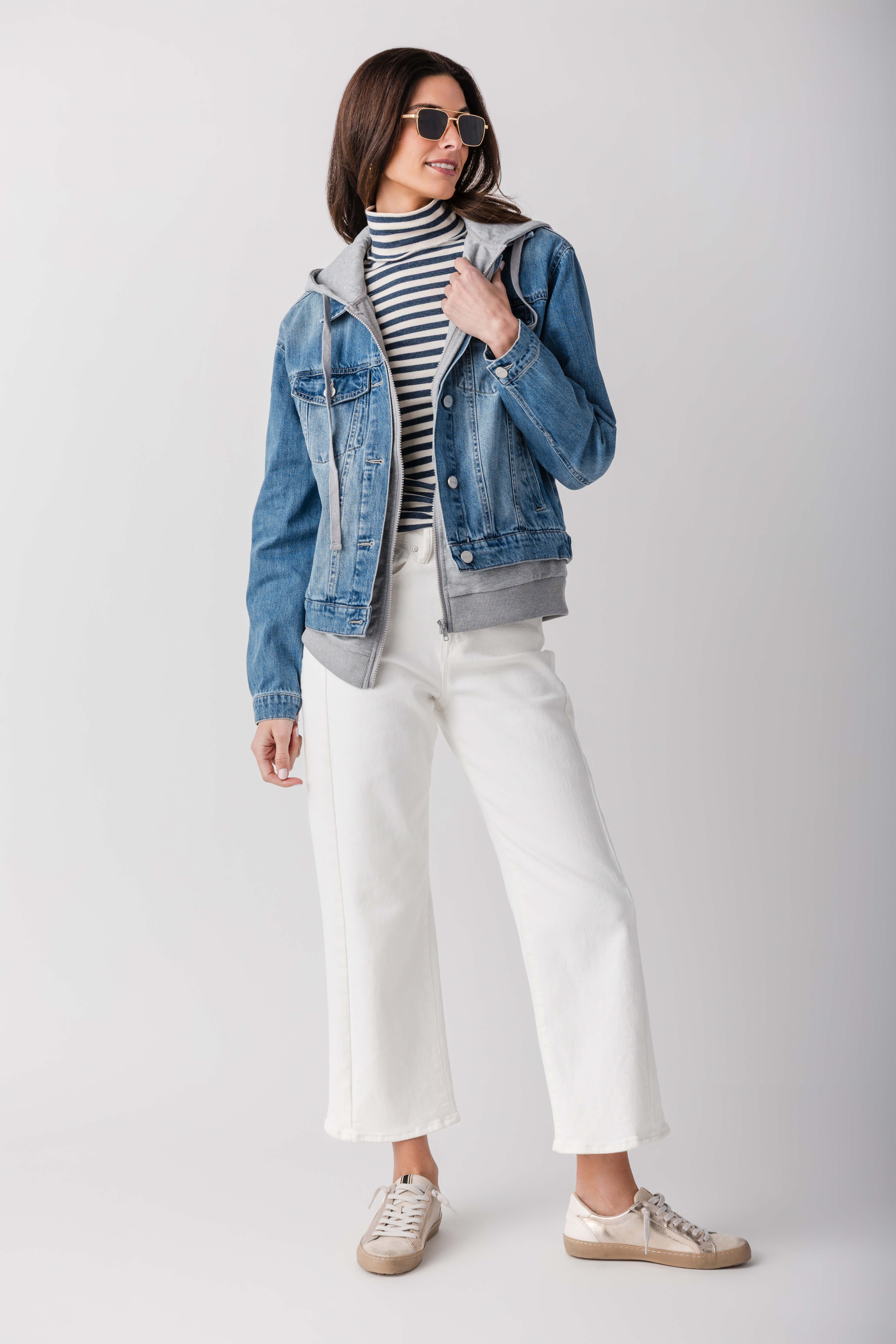 Trend Notes Striped Turtleneck Top