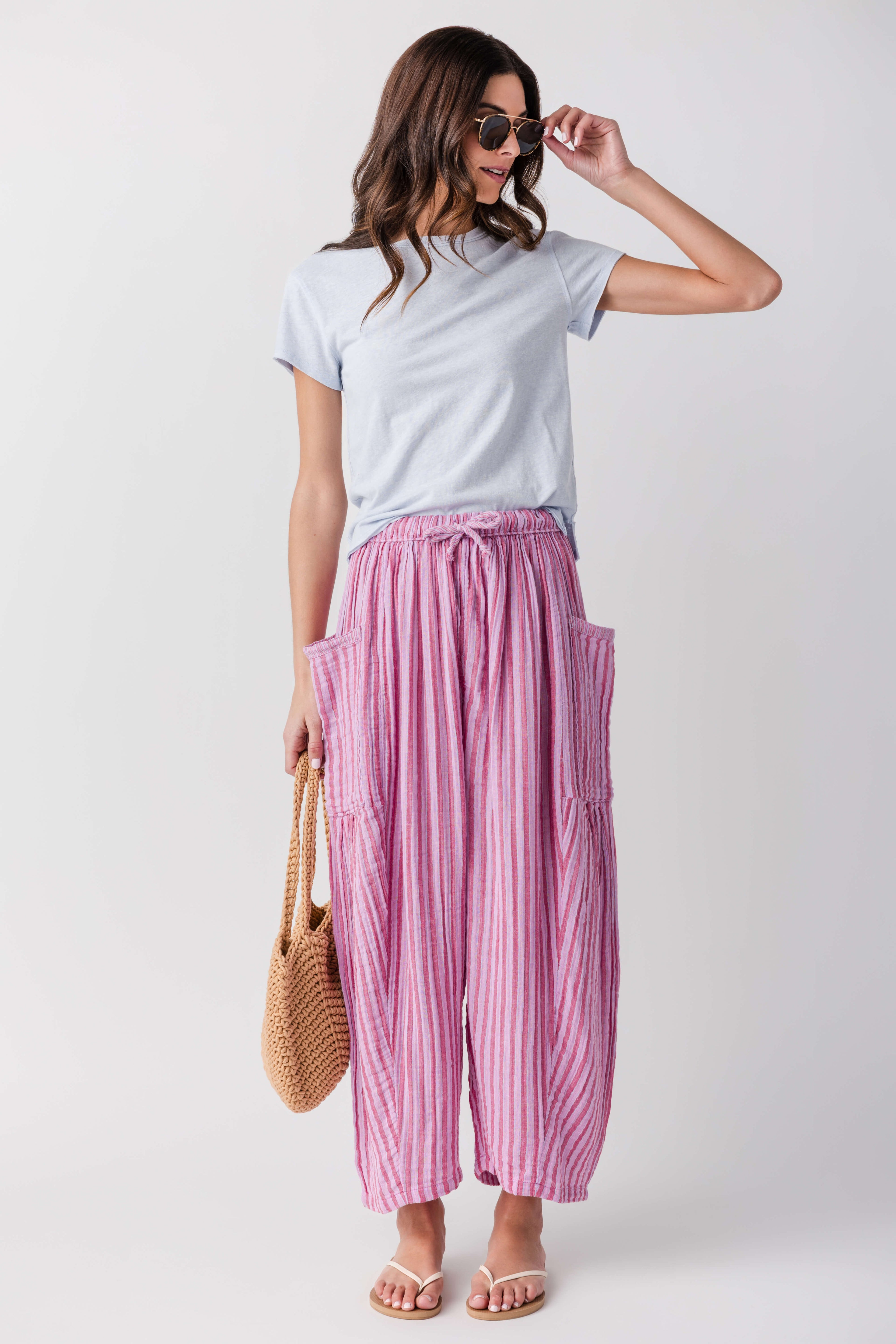 Free People Striped Quinn Pant