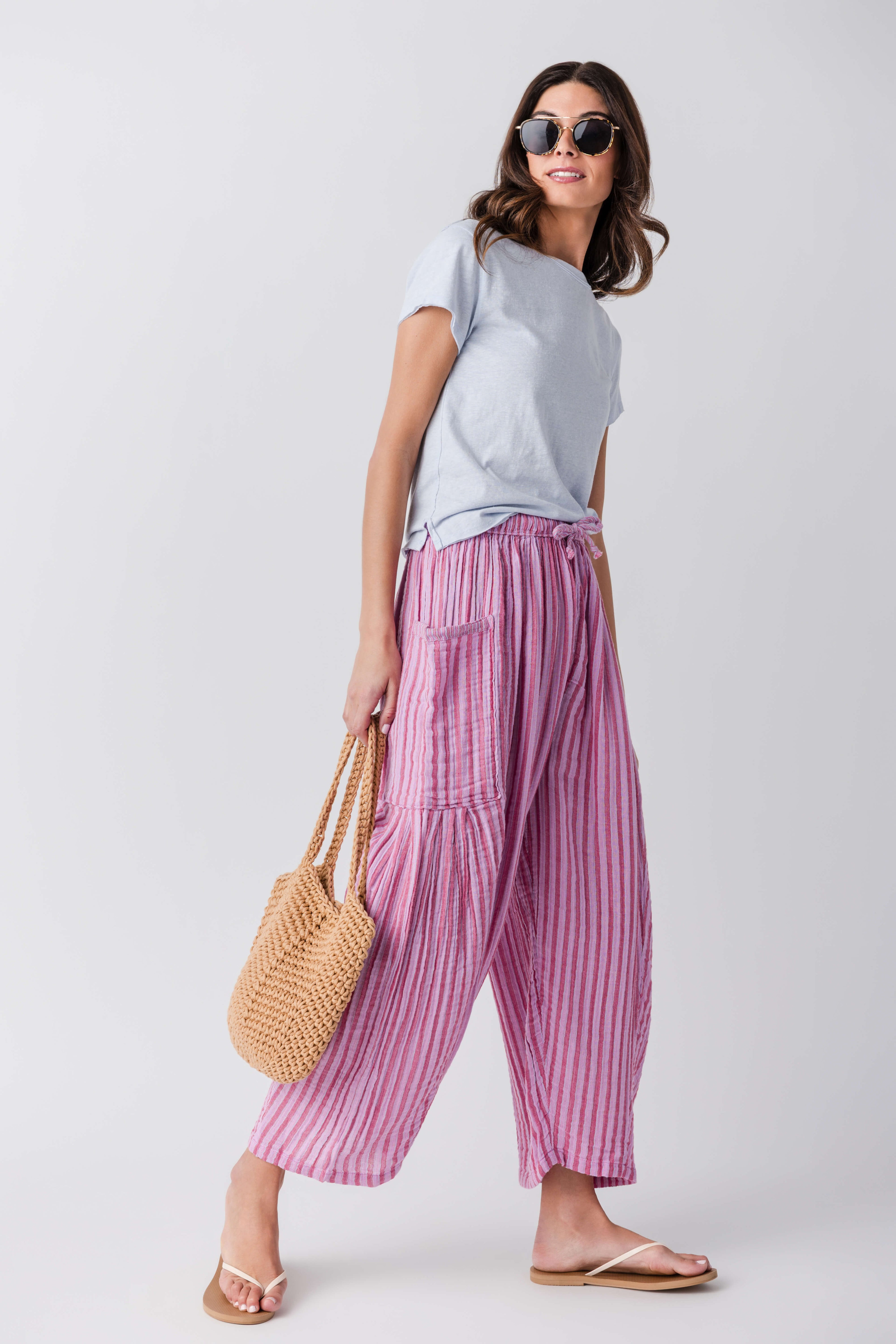 Free People Striped Quinn Pant