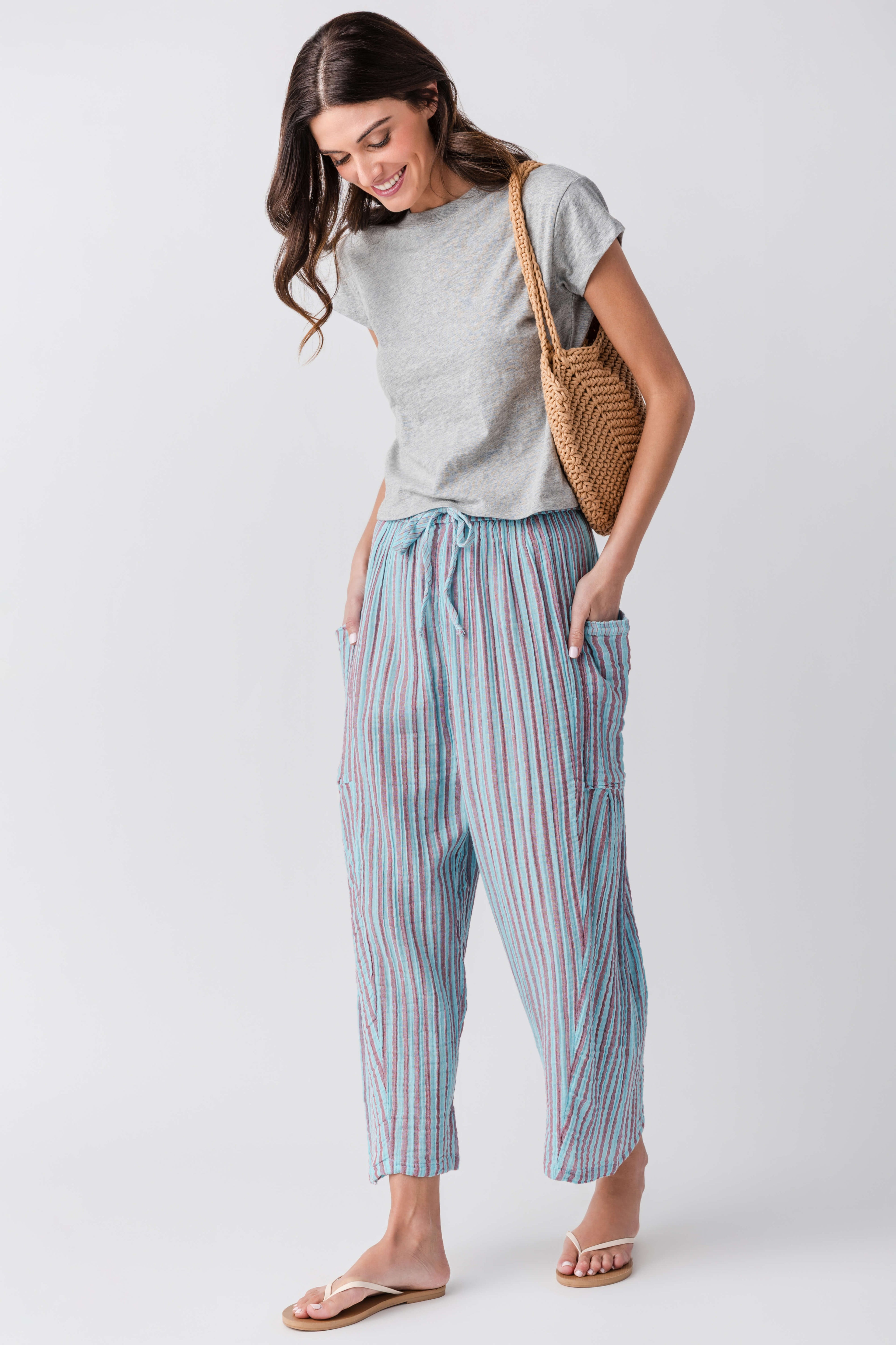 Free People Striped Quinn Pant