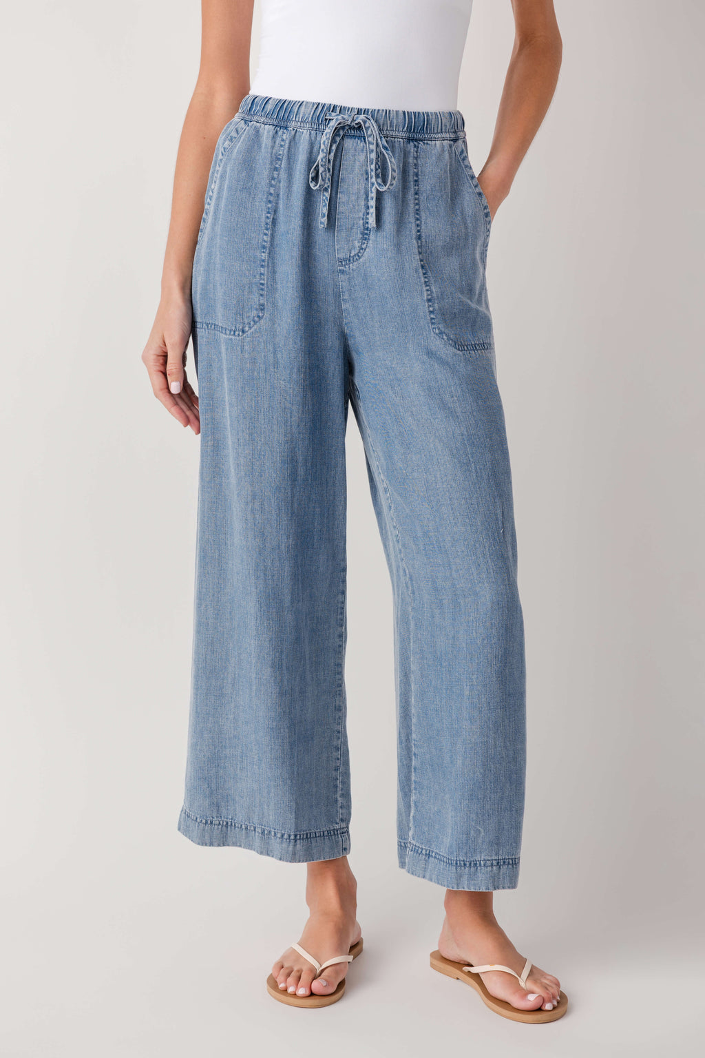Mustard Seed Tencel Cropped Denim Pants