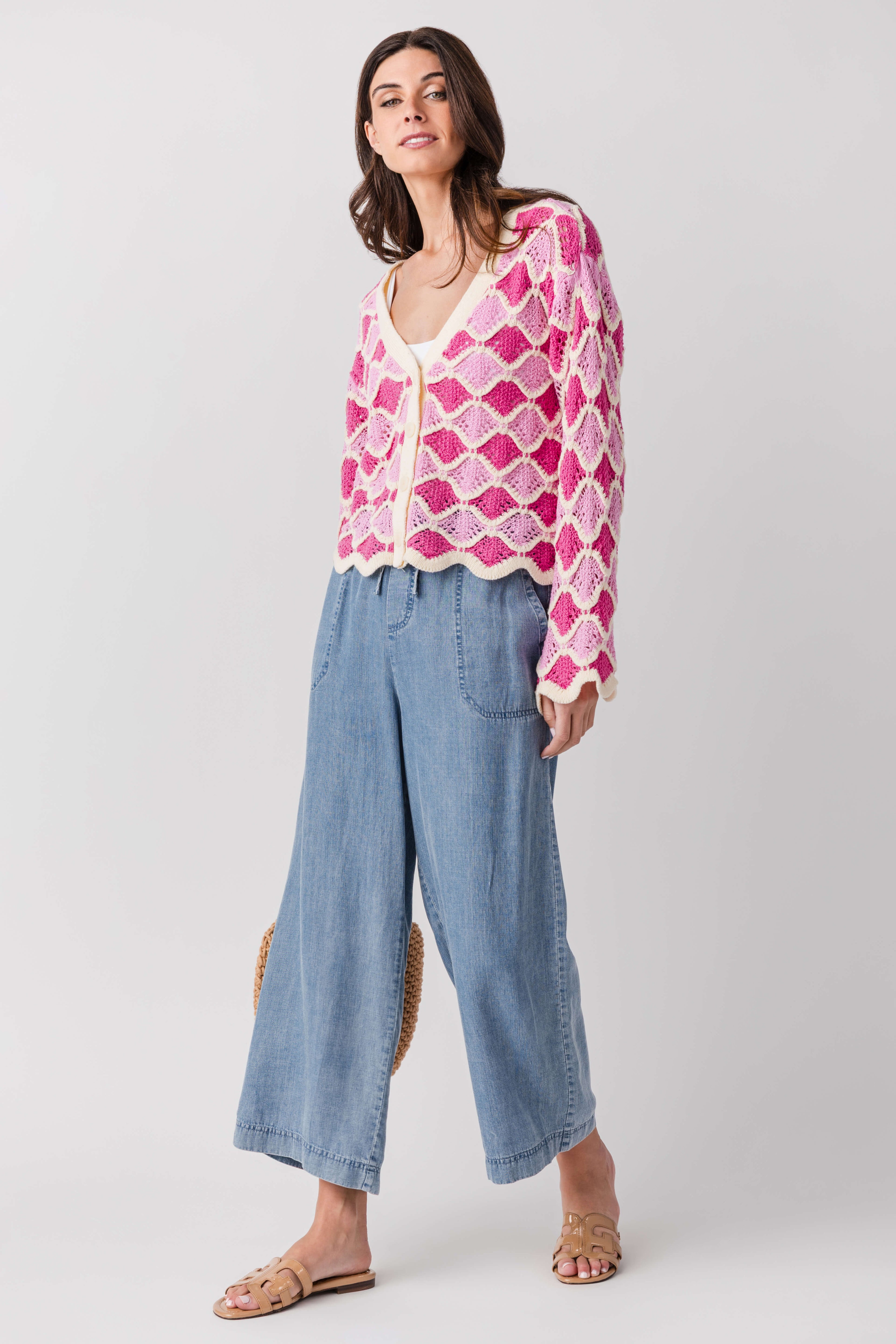 Mustard Seed Tencel Cropped Denim Pants