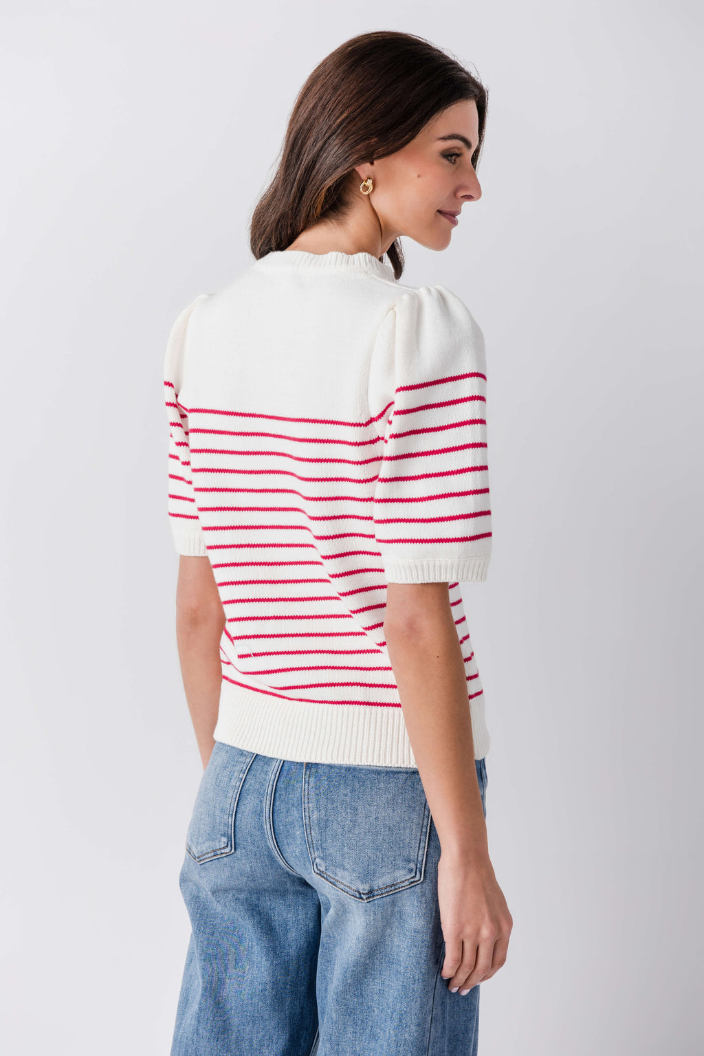 Pinch Striped Sweater Top