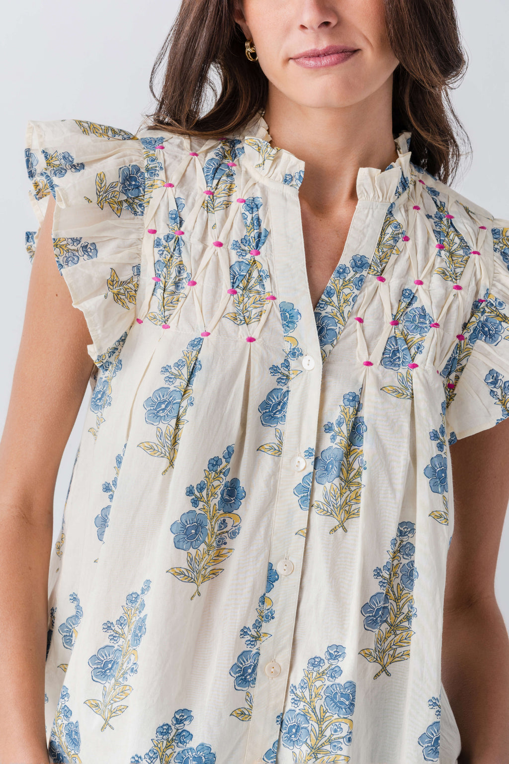 THML Block Print Button Up Top