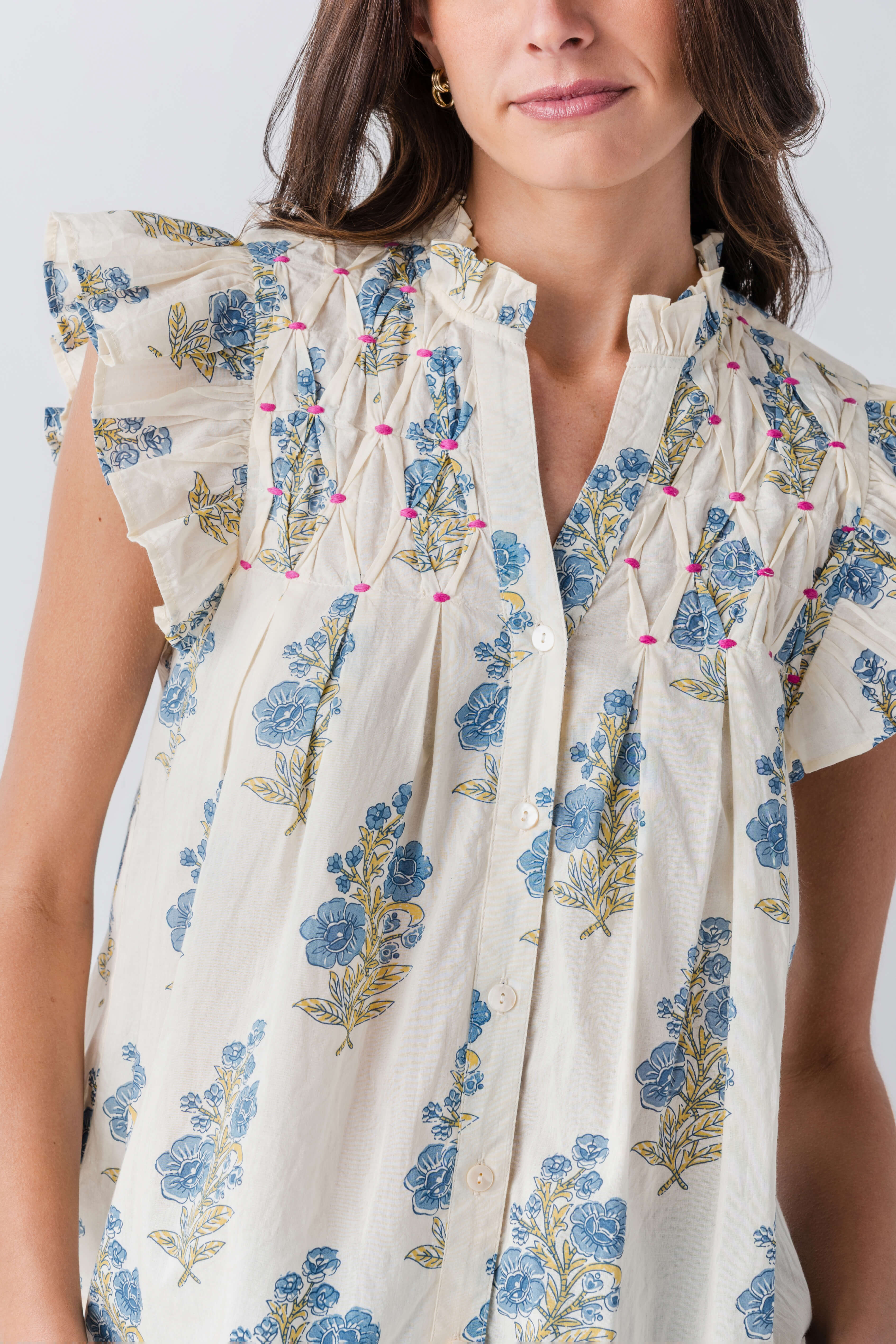 THML Block Print Button Up Top