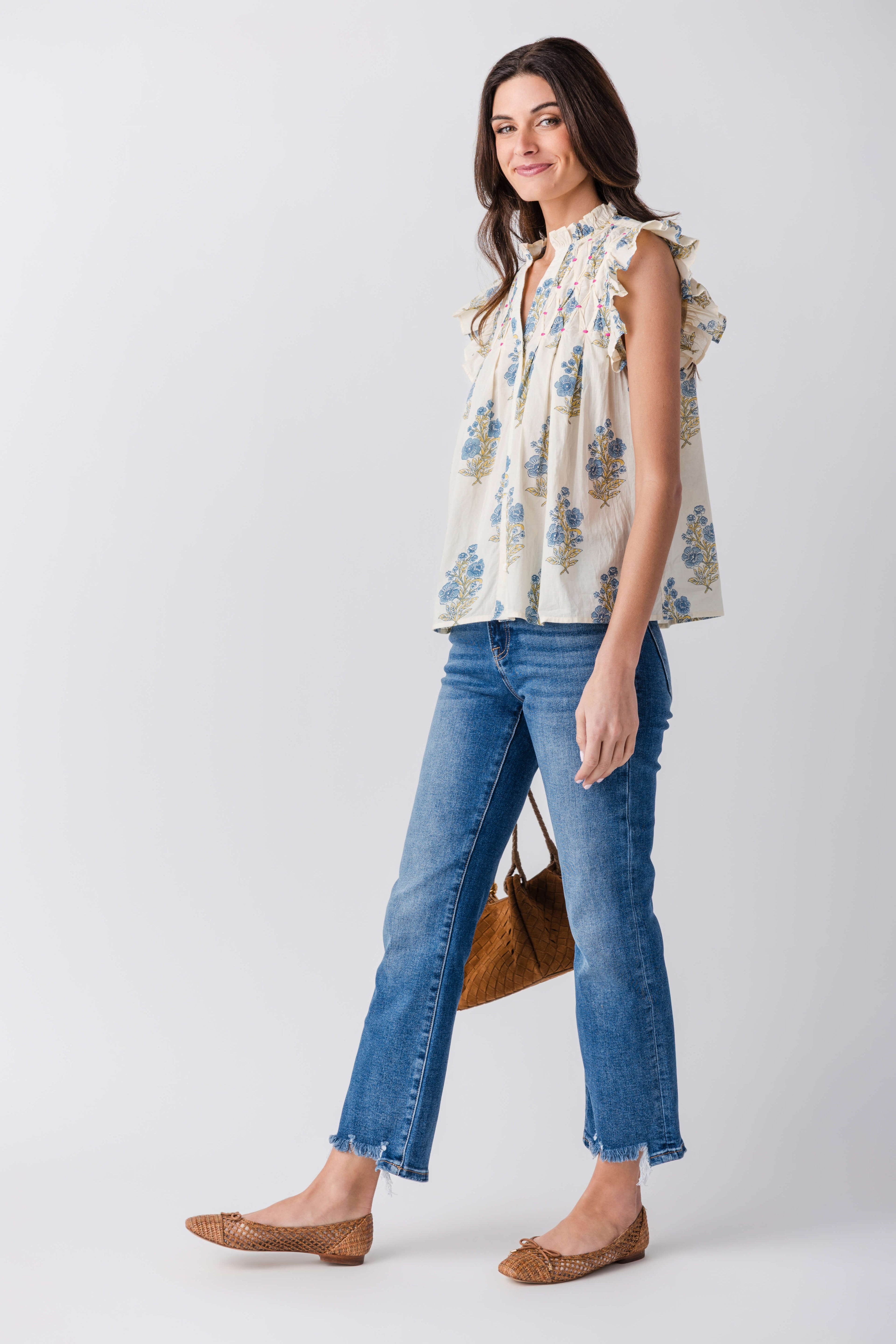 THML Block Print Button Up Top